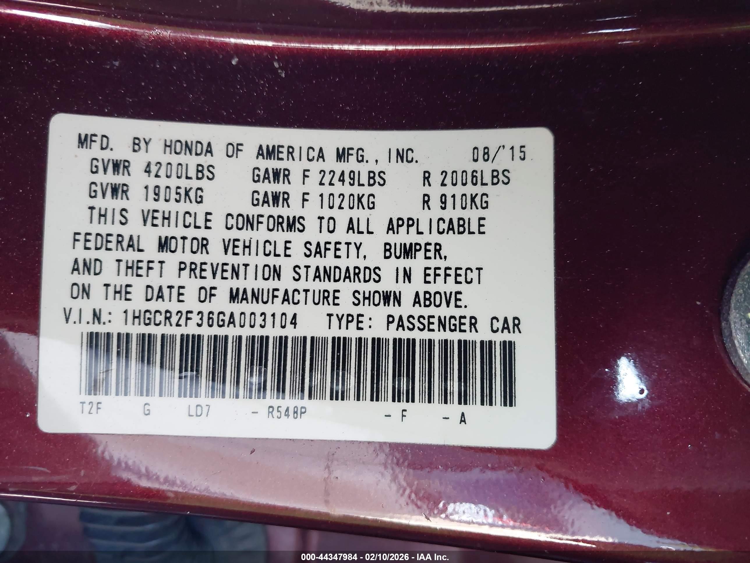 HONDA ACCORD image 9