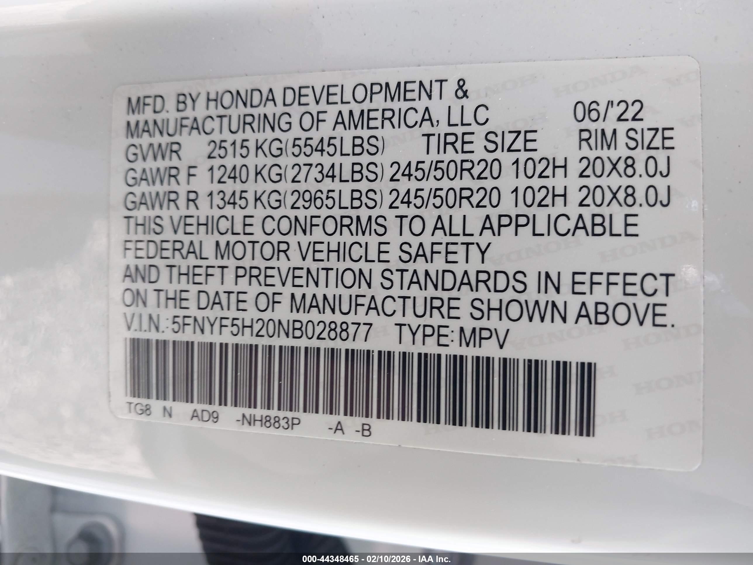 HONDA PILOT image 9