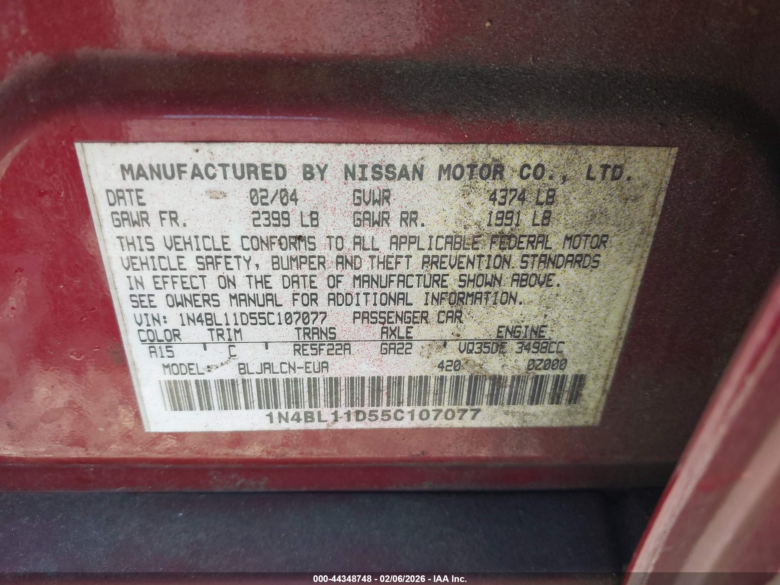 NISSAN ALTIMA image 9