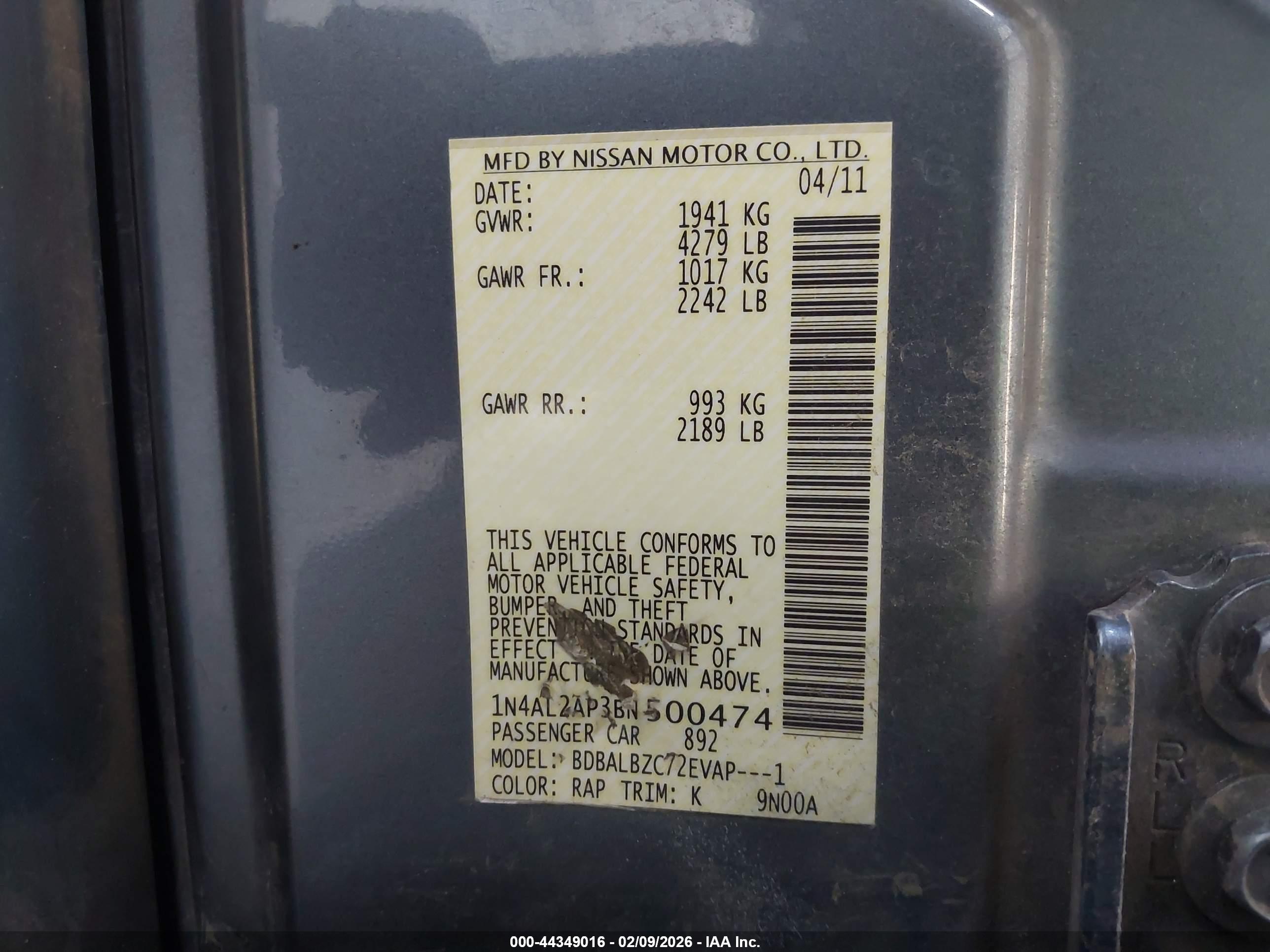 NISSAN ALTIMA image 9