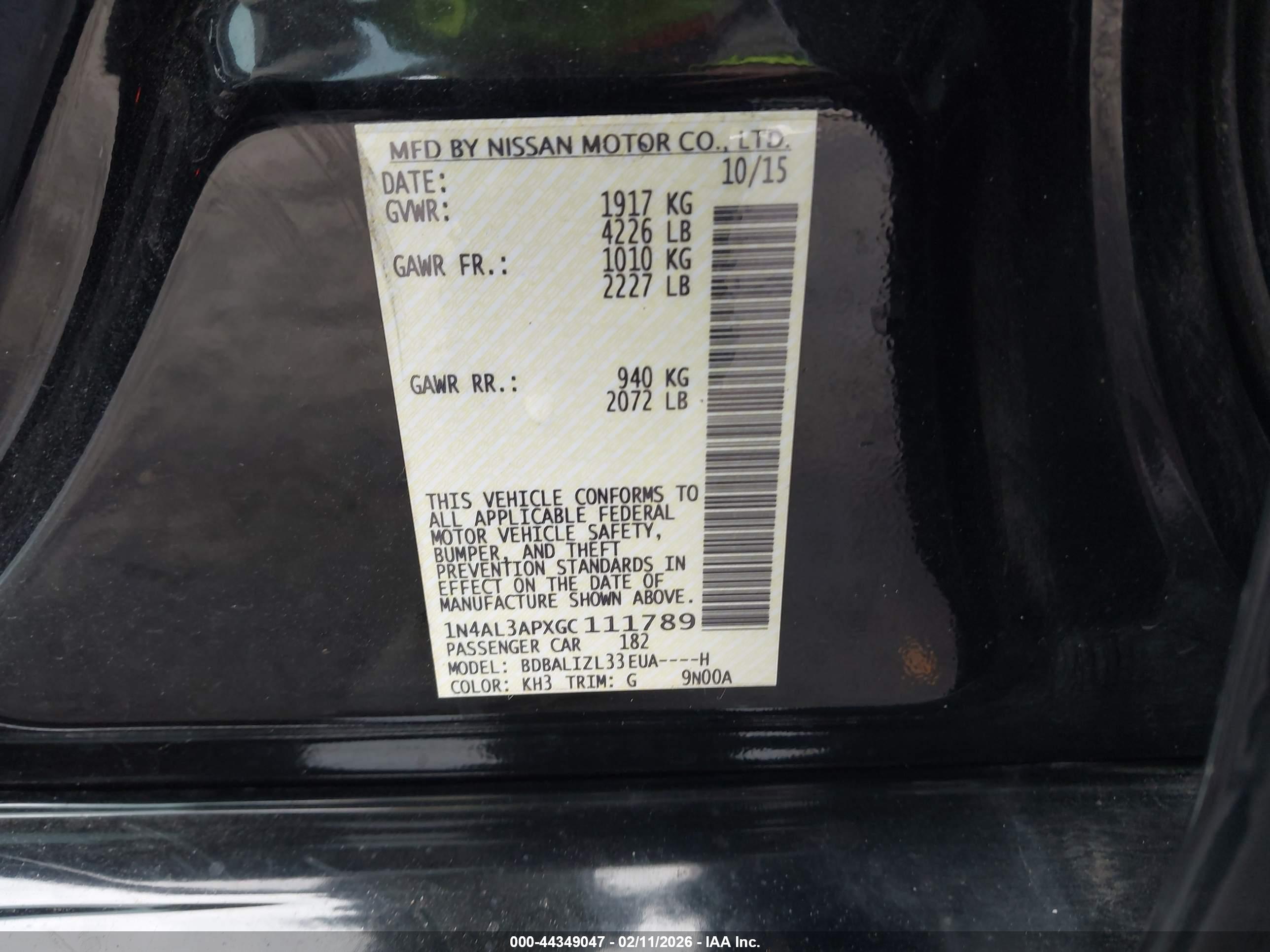 NISSAN ALTIMA image 9