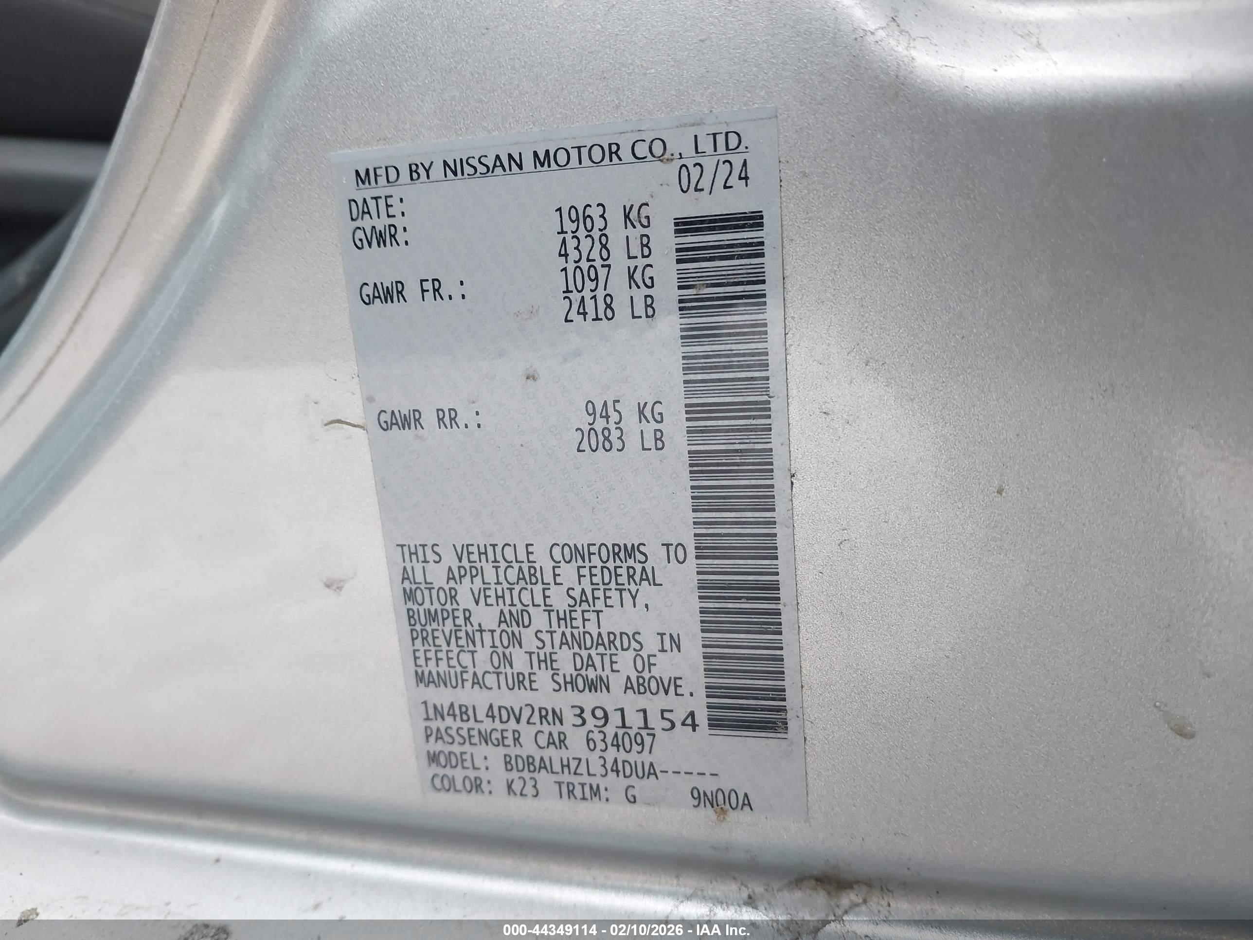 NISSAN ALTIMA image 9