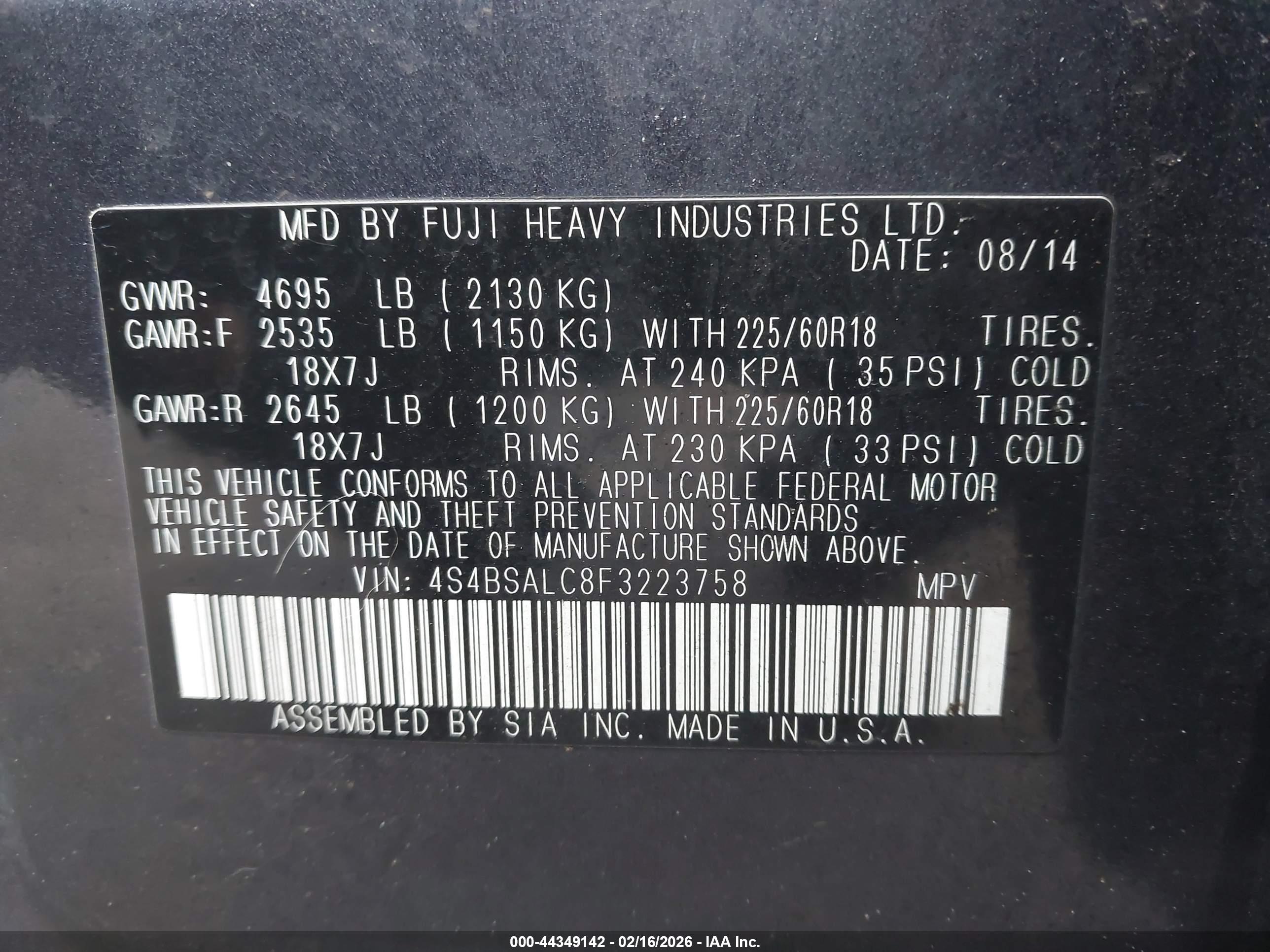 SUBARU OUTBACK image 9