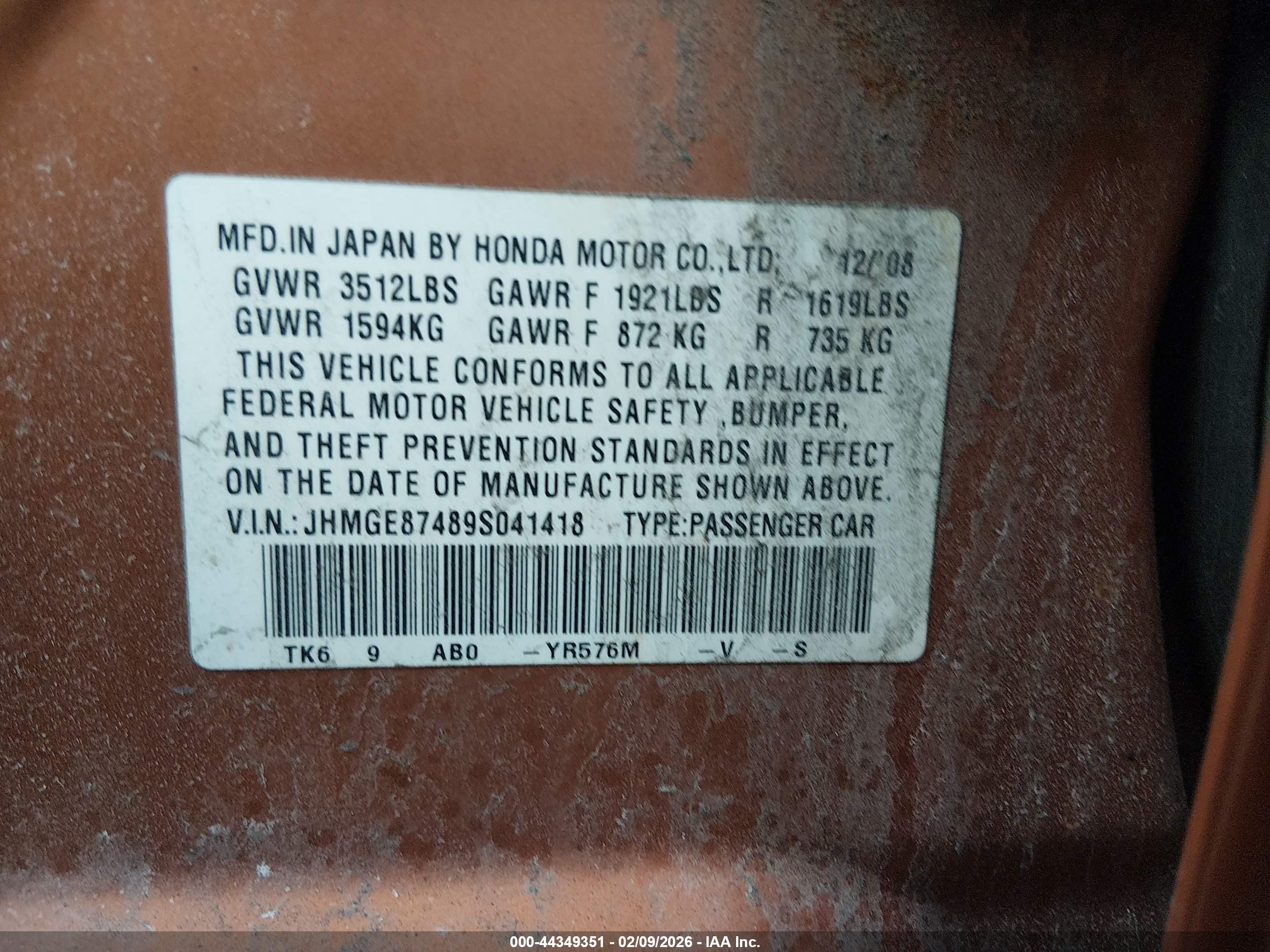 HONDA FIT image 9