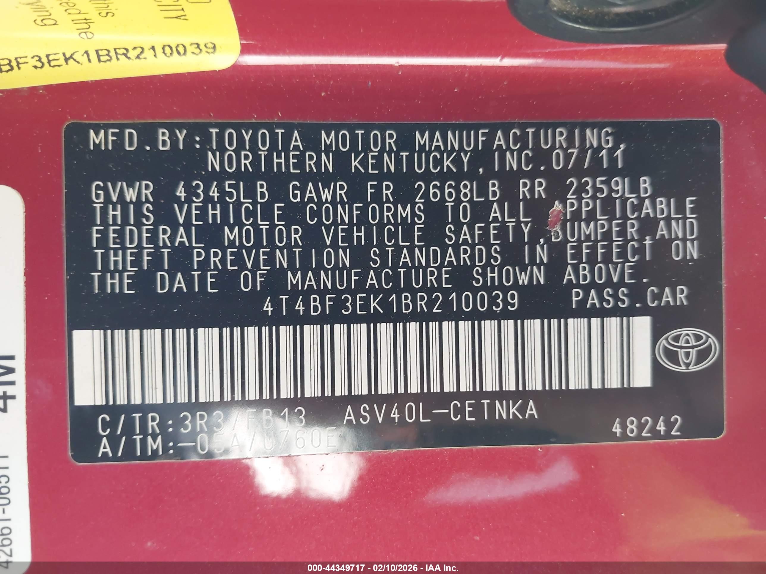TOYOTA CAMRY image 9