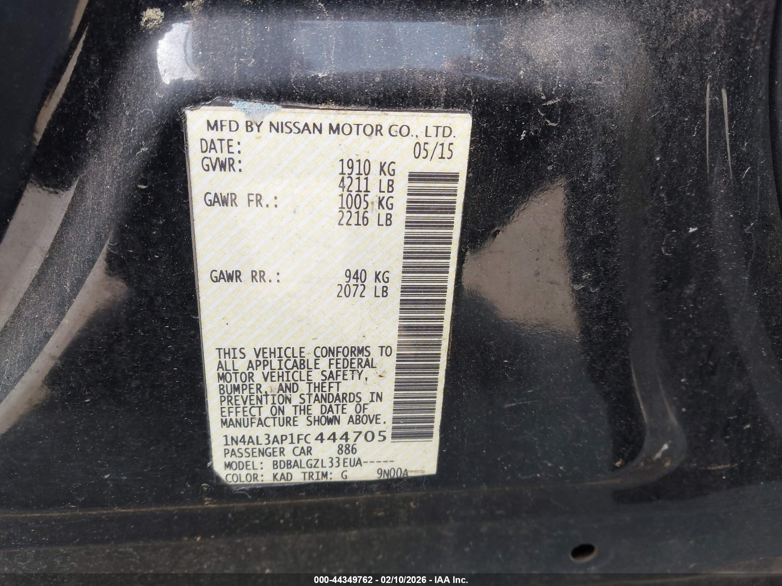 NISSAN ALTIMA image 9