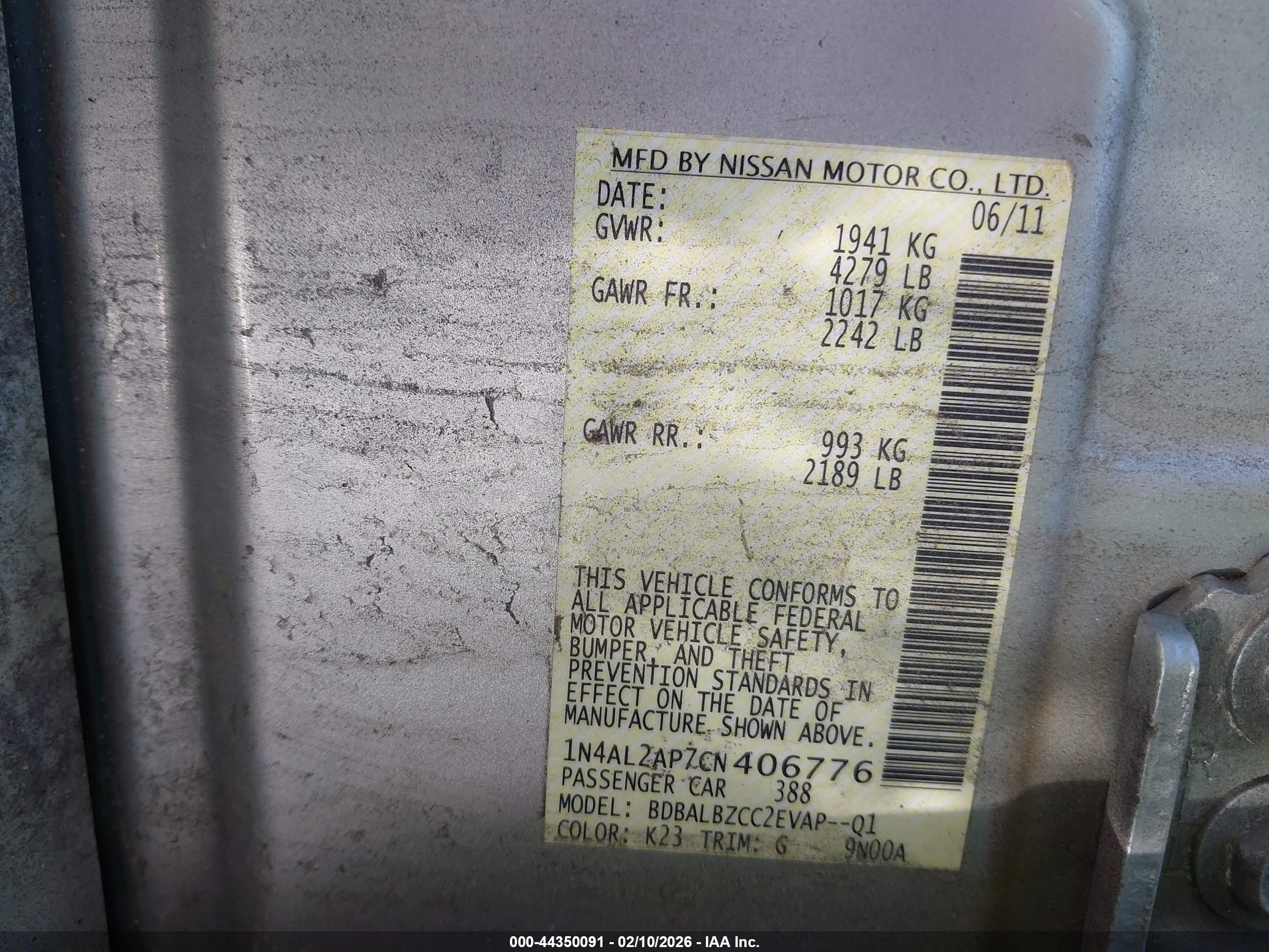 NISSAN ALTIMA image 9