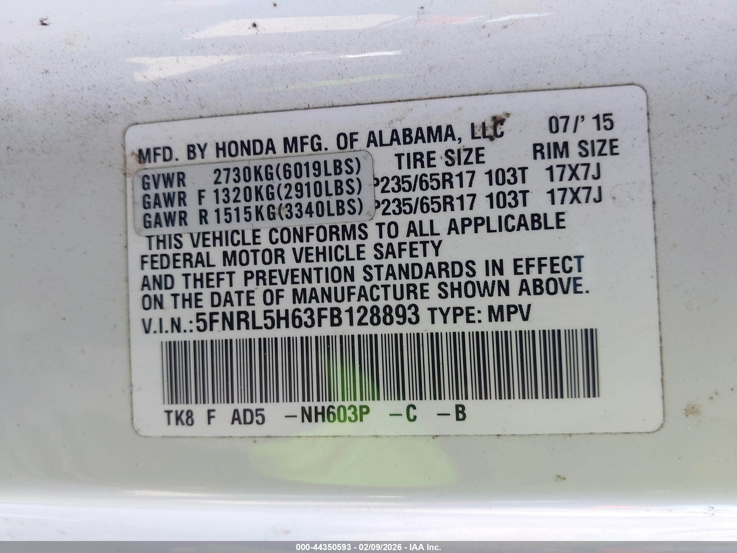 HONDA ODYSSEY image 9