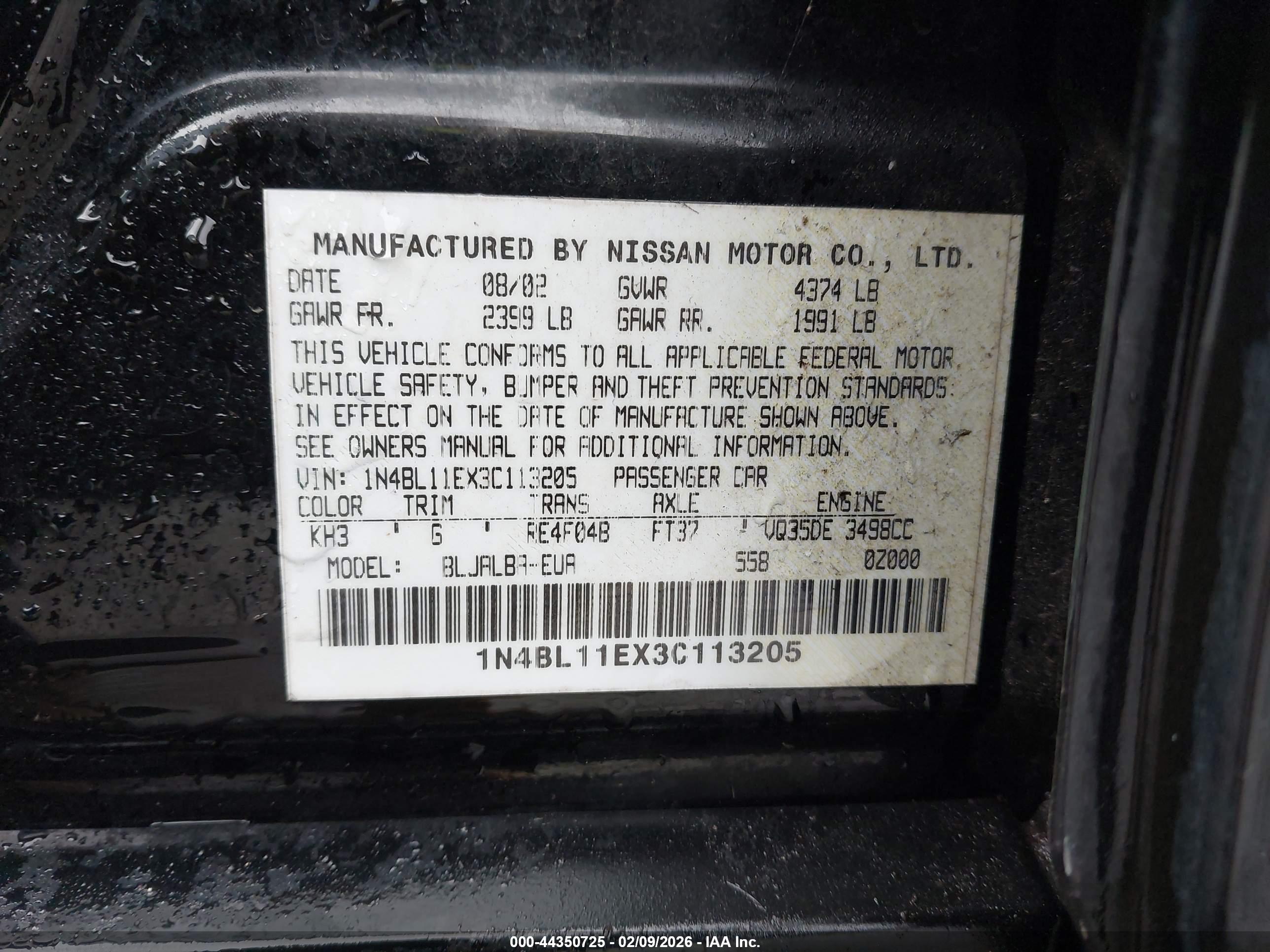 NISSAN ALTIMA image 9