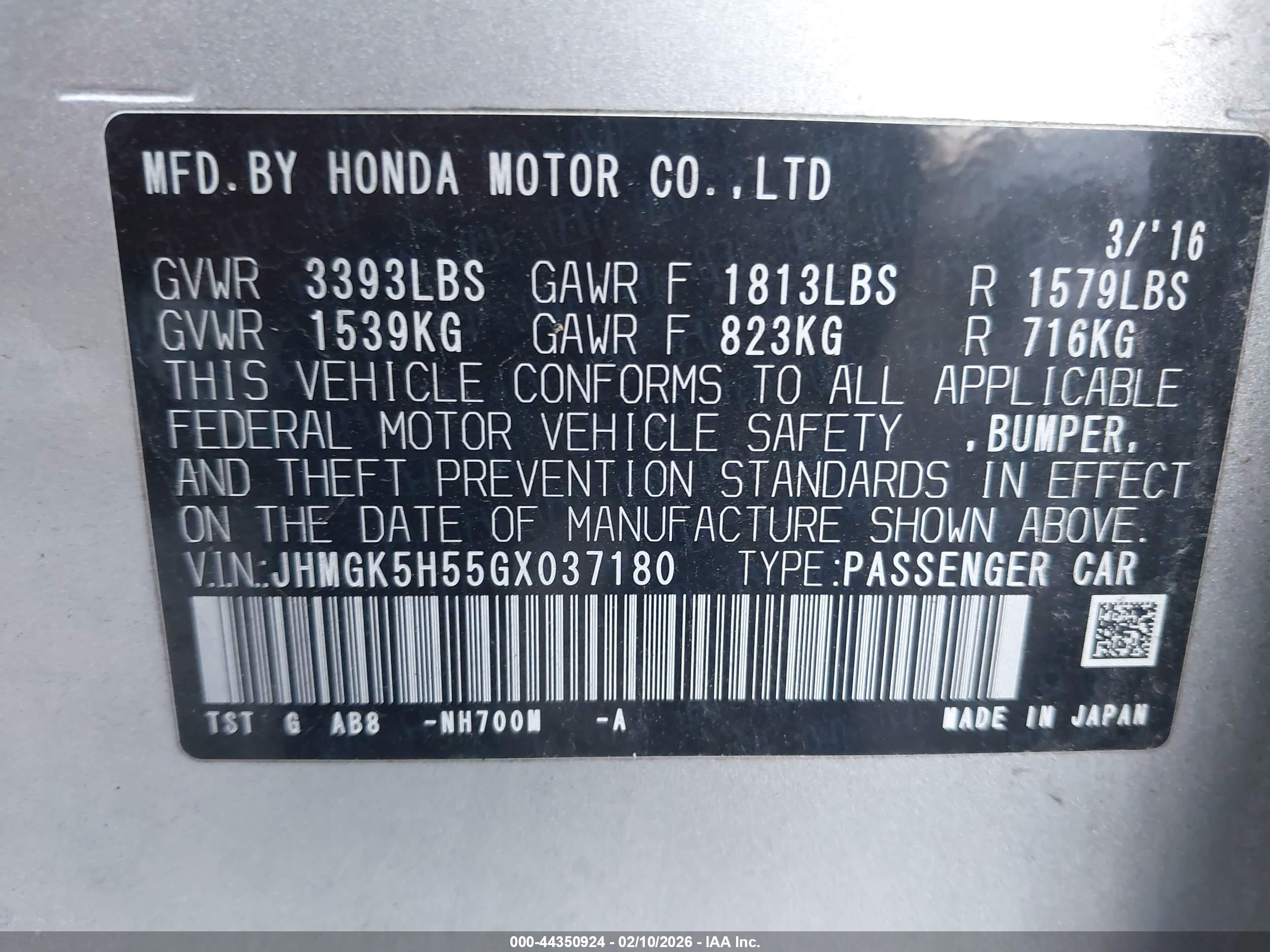 HONDA FIT image 9