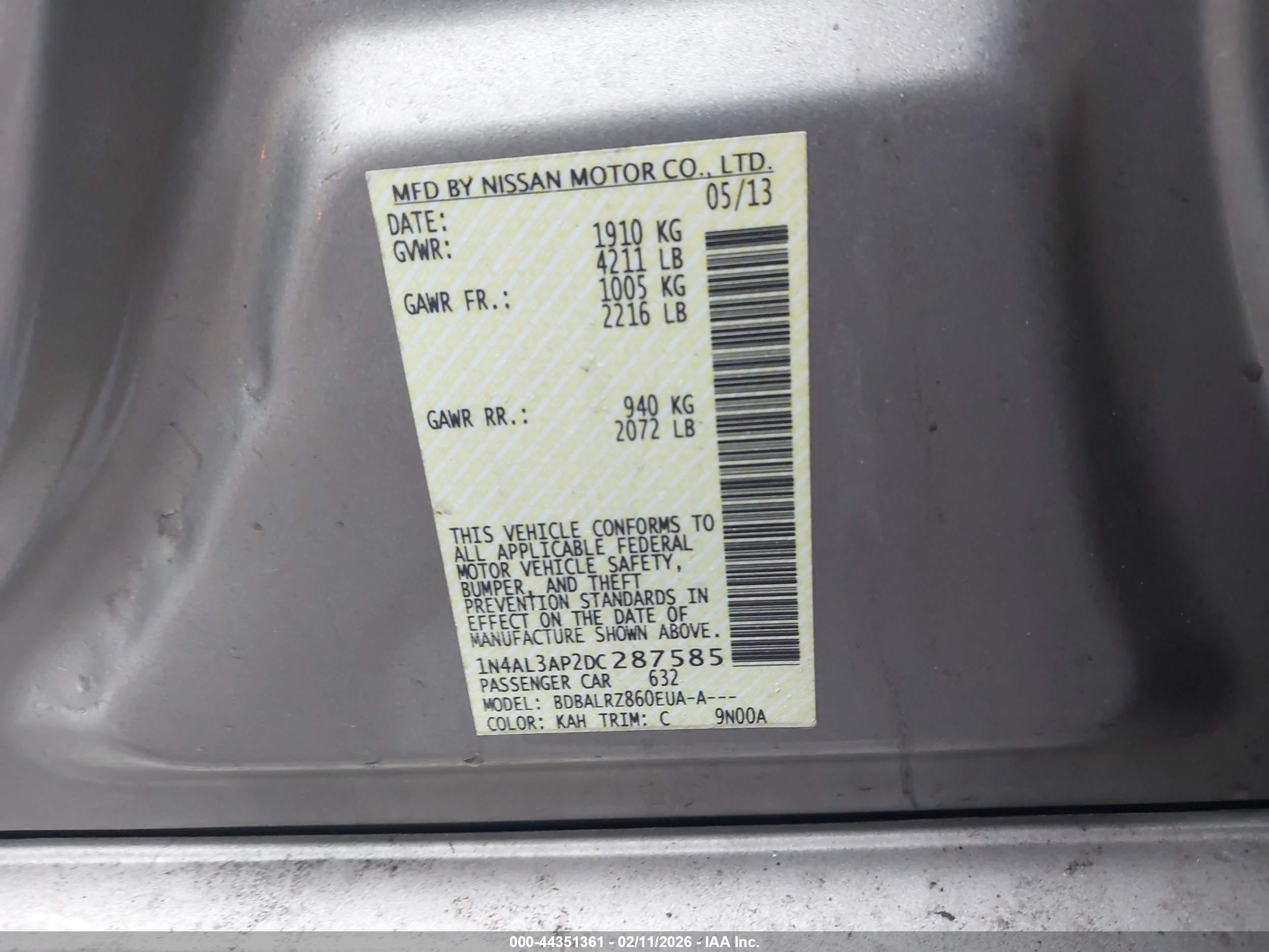 NISSAN ALTIMA image 9