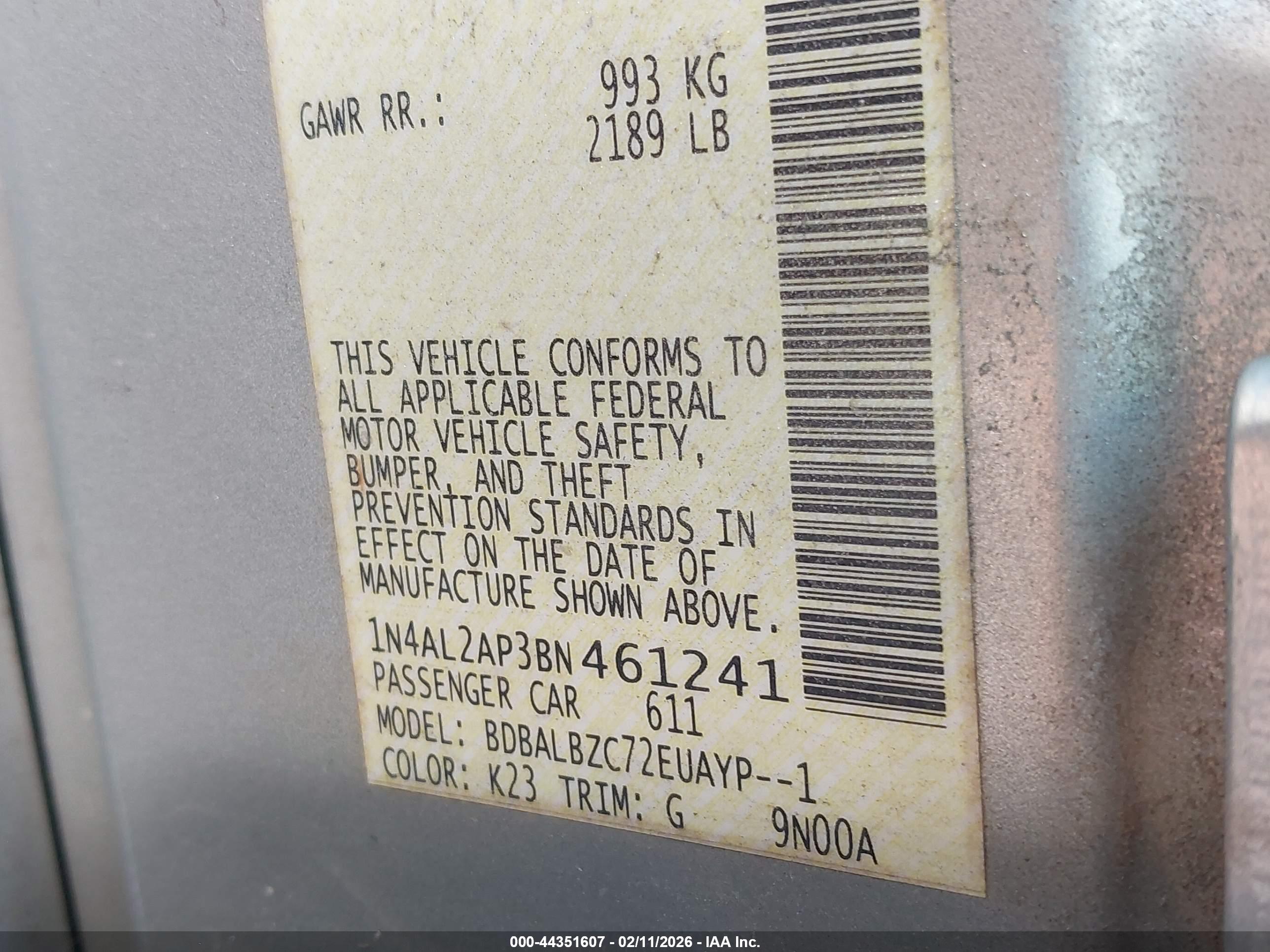 NISSAN ALTIMA image 9