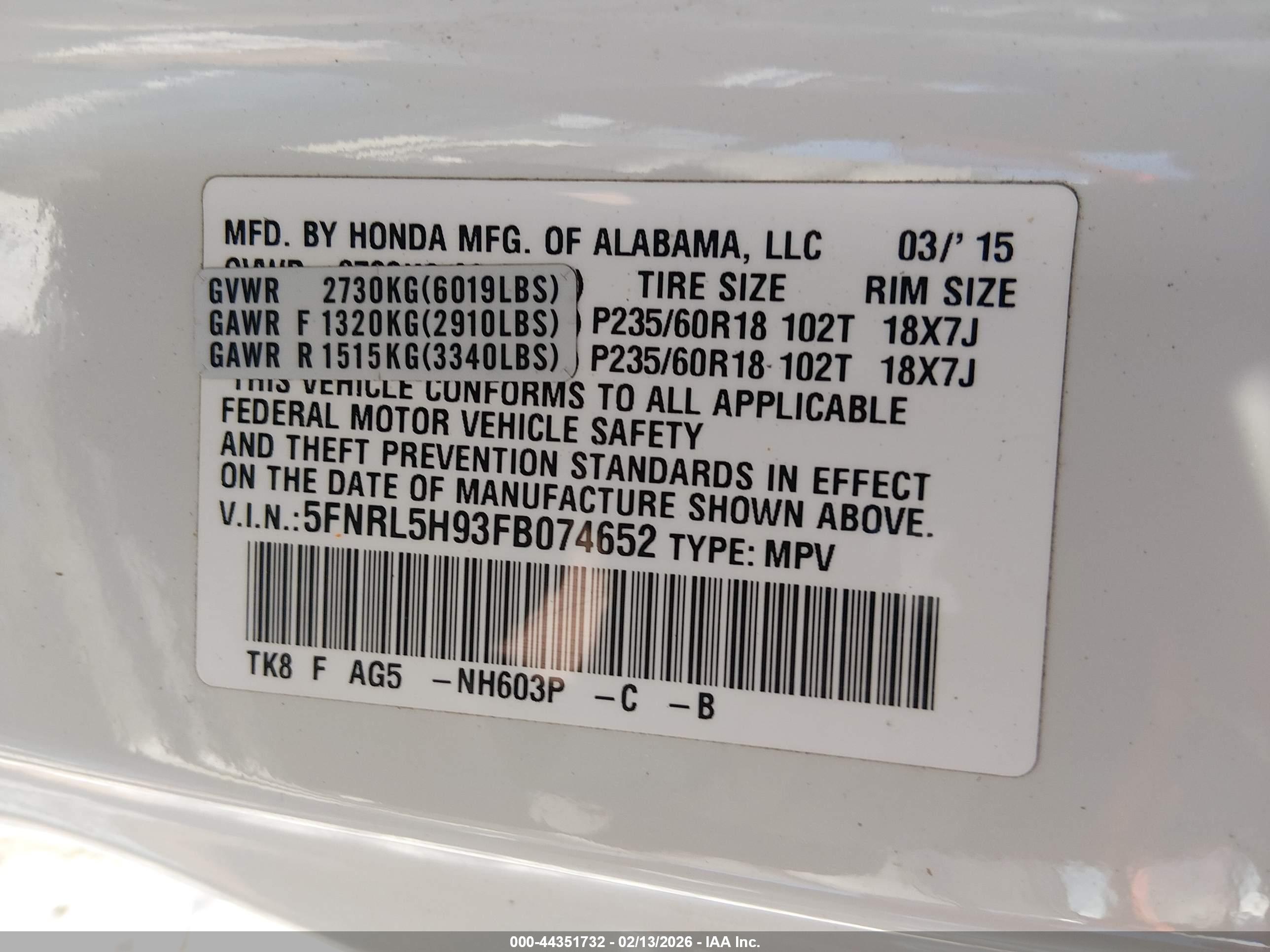 HONDA ODYSSEY image 9