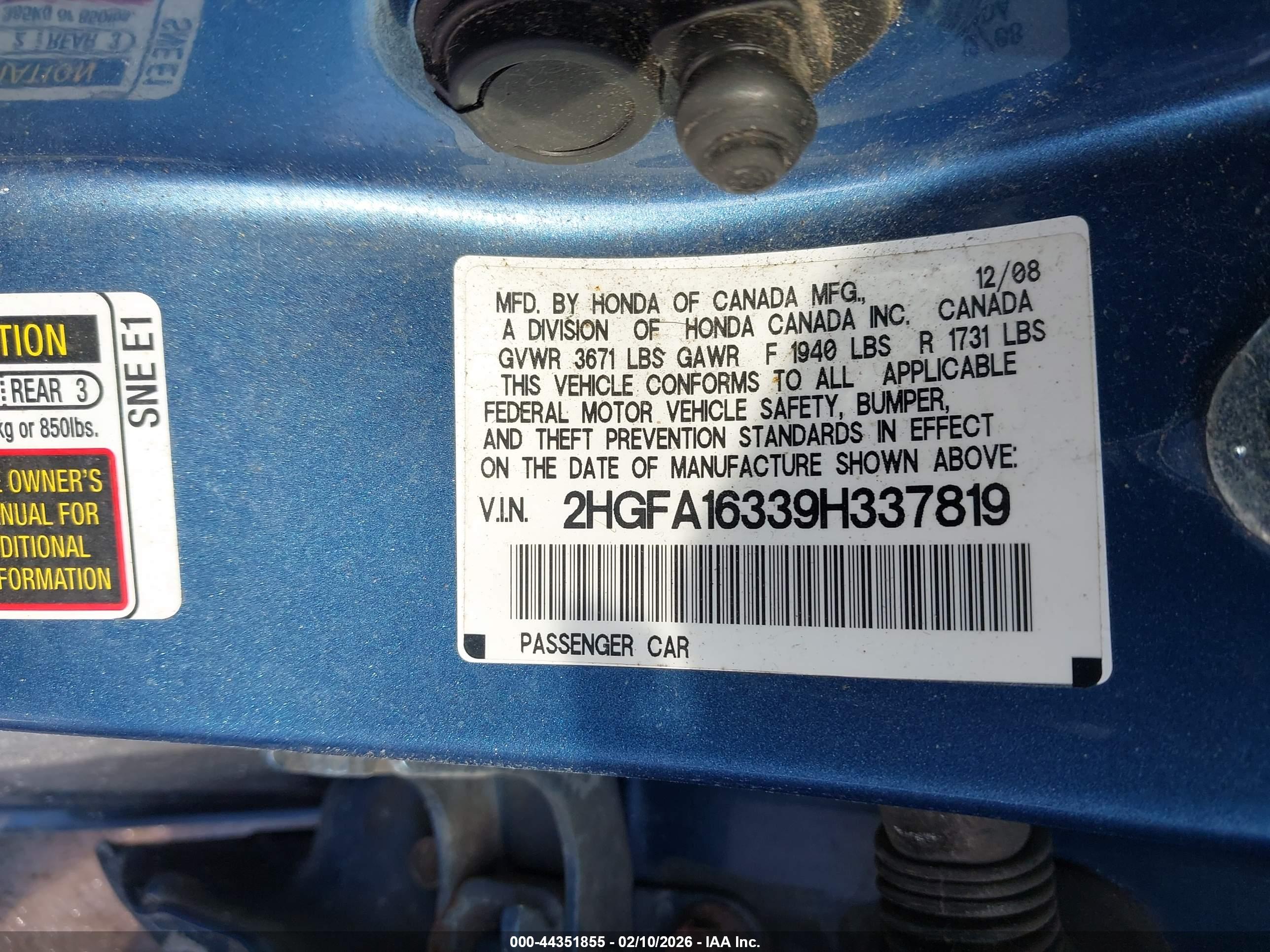HONDA CIVIC image 9