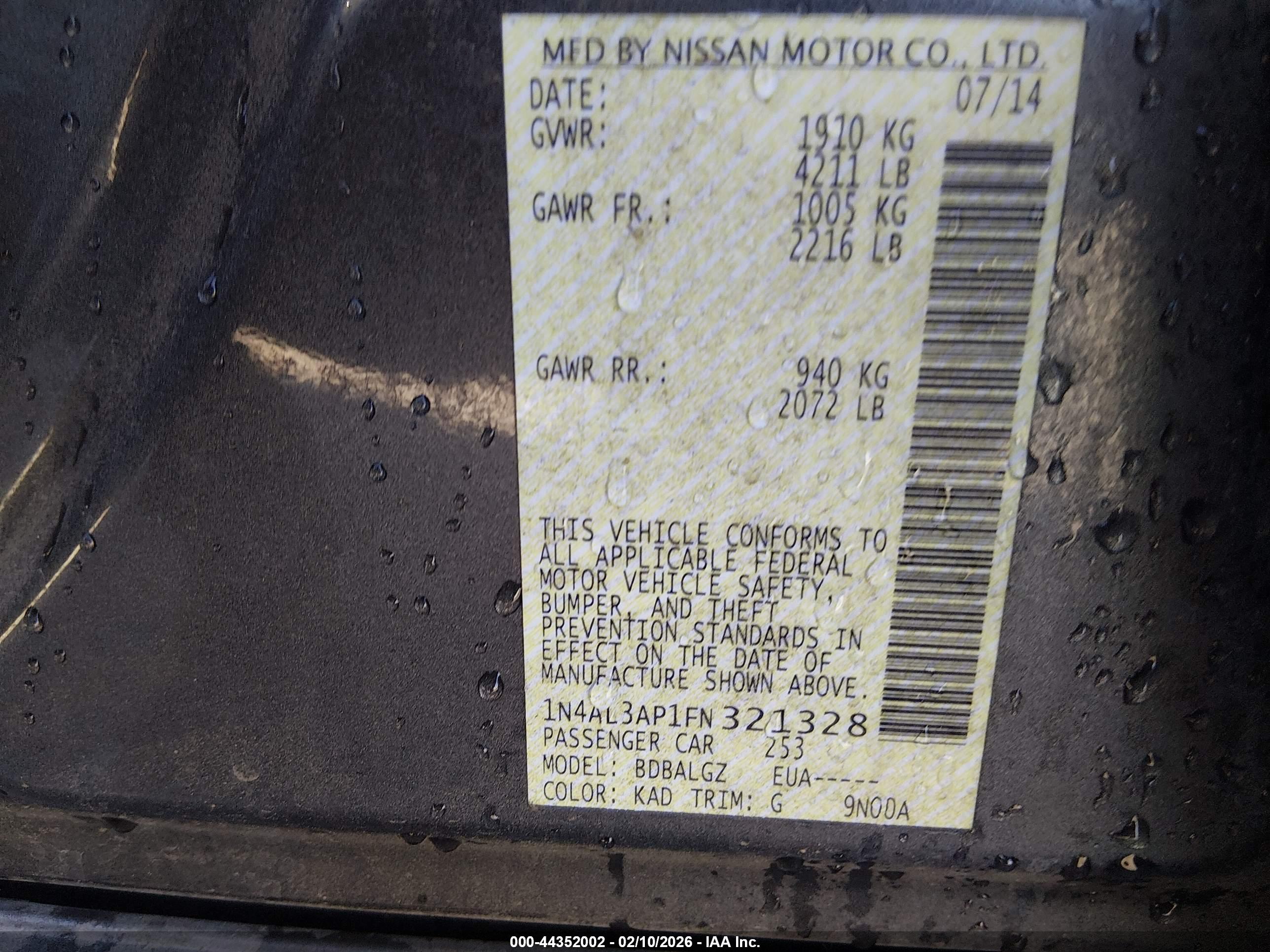NISSAN ALTIMA image 9