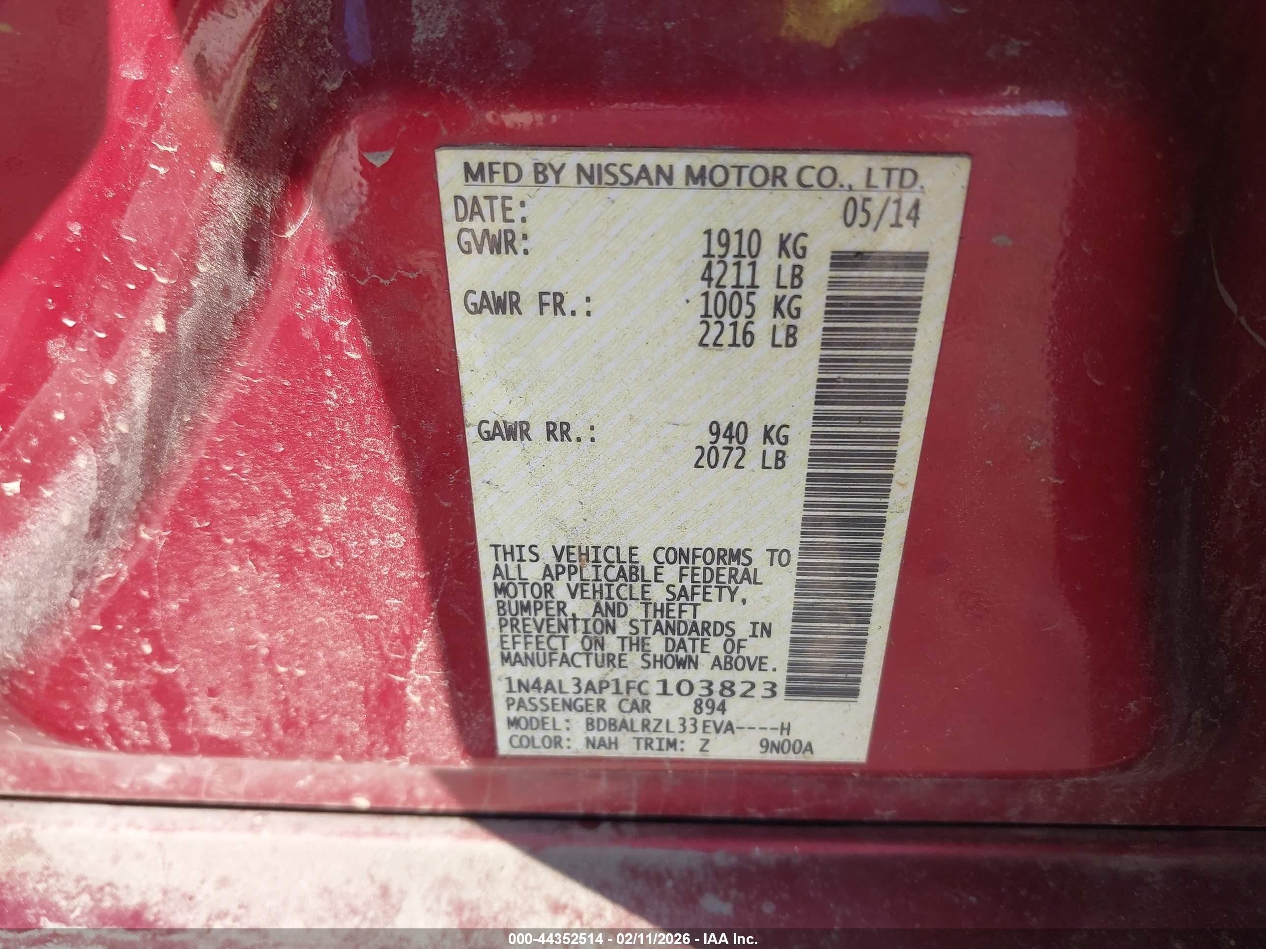 NISSAN ALTIMA image 9