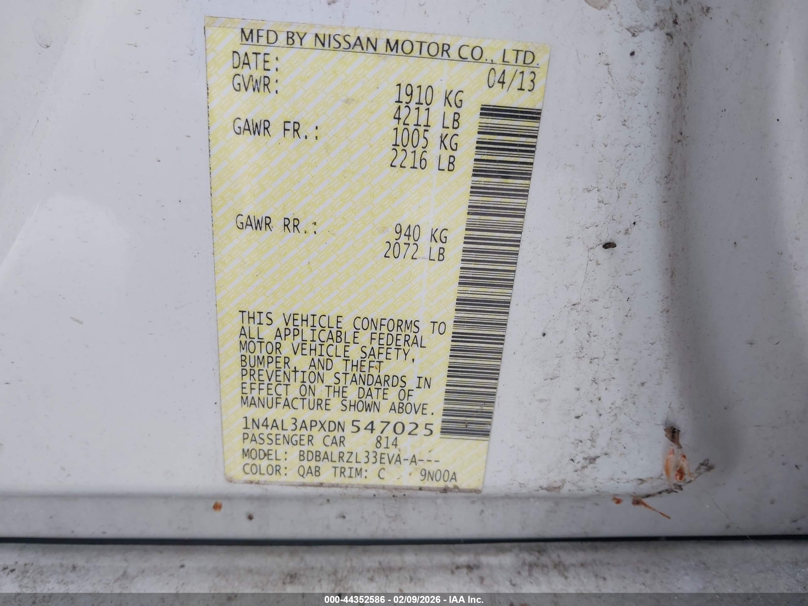 NISSAN ALTIMA image 9