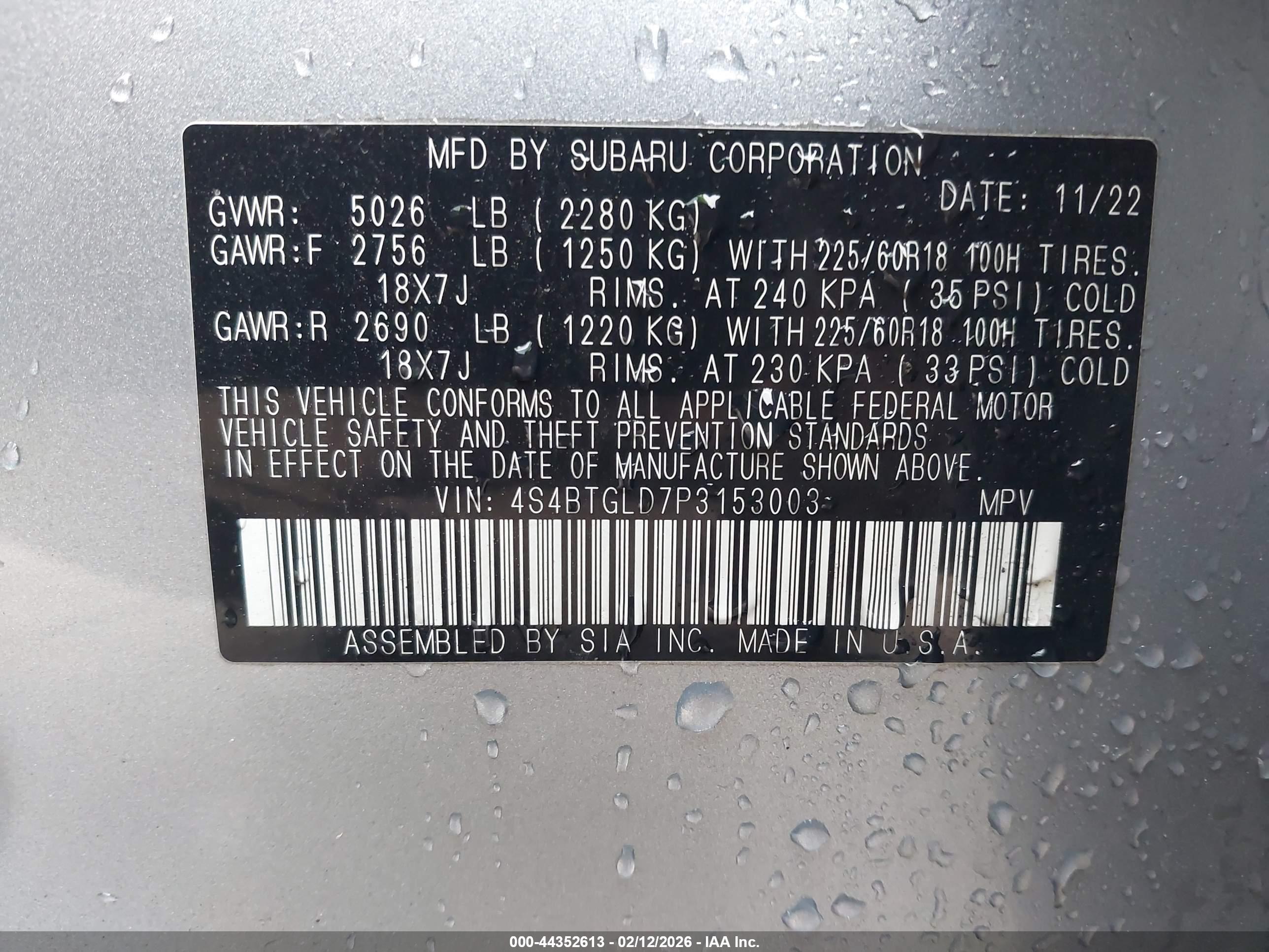 SUBARU OUTBACK image 9