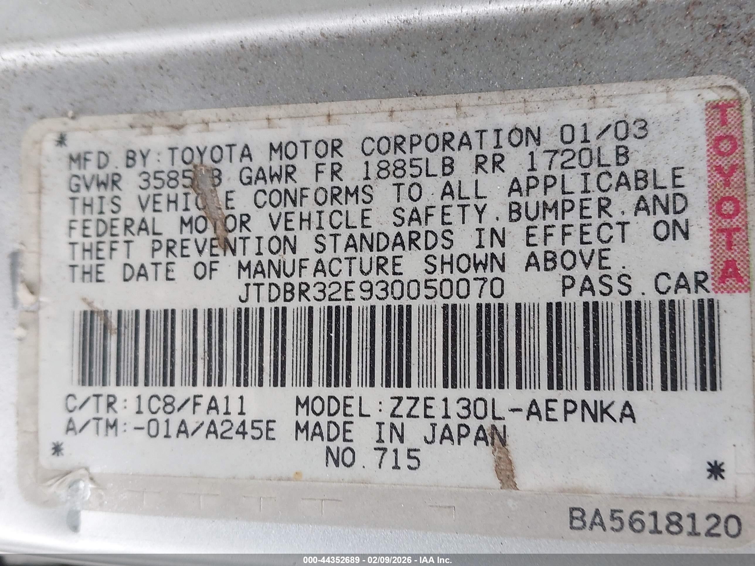 TOYOTA COROLLA image 9