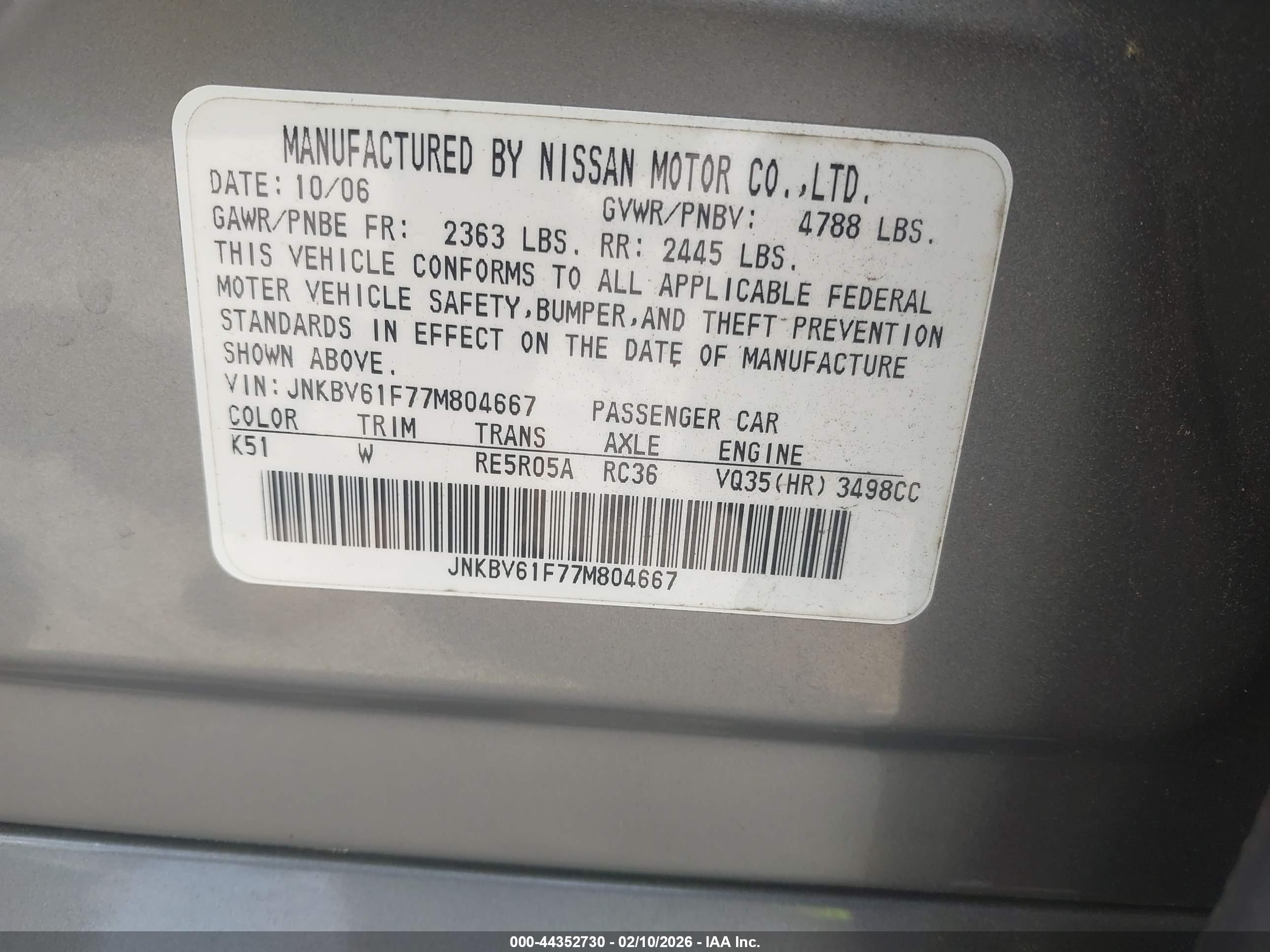 INFINITI G35X image 9