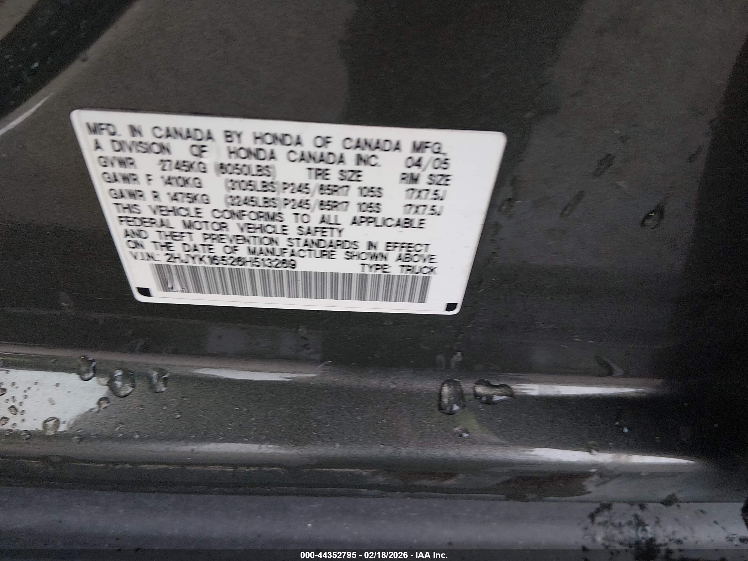 HONDA RIDGELINE image 9
