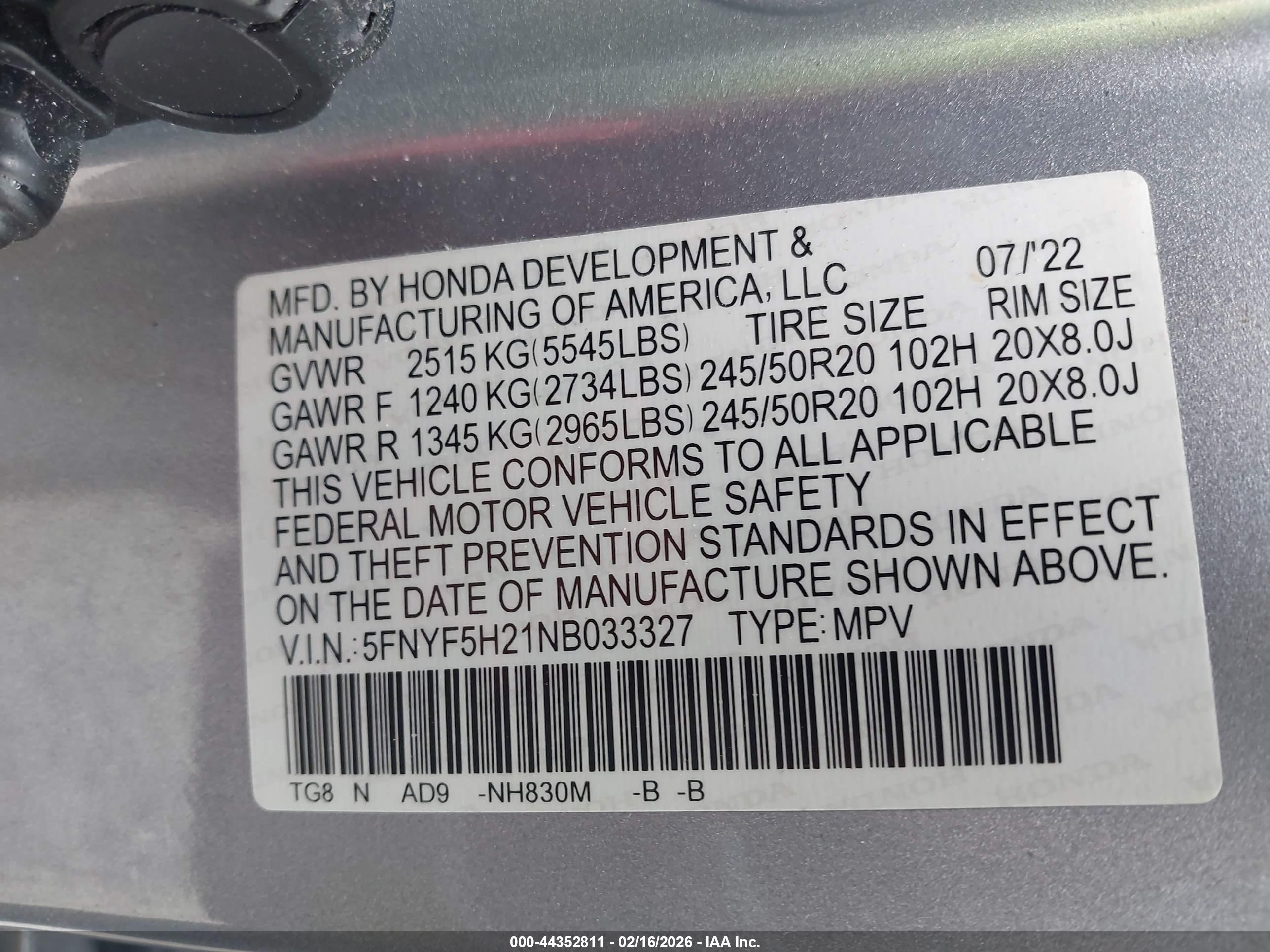 HONDA PILOT image 9