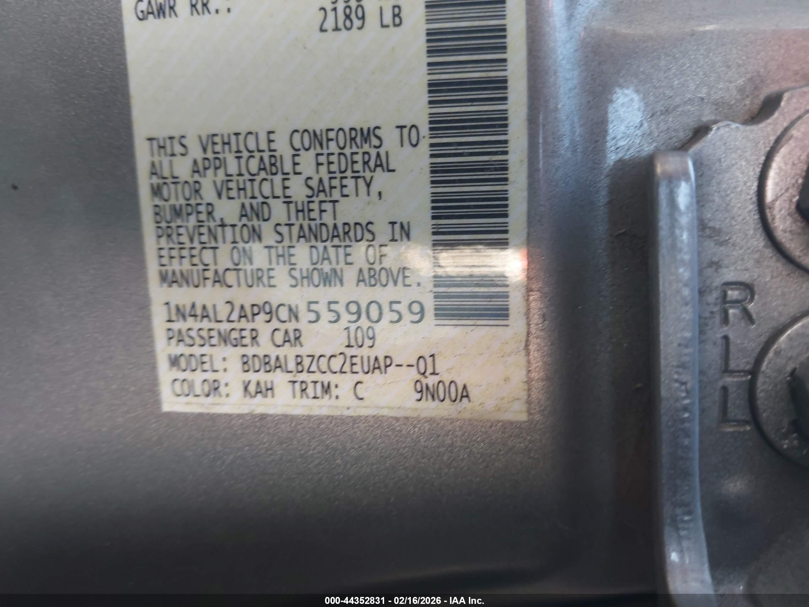 NISSAN ALTIMA image 9