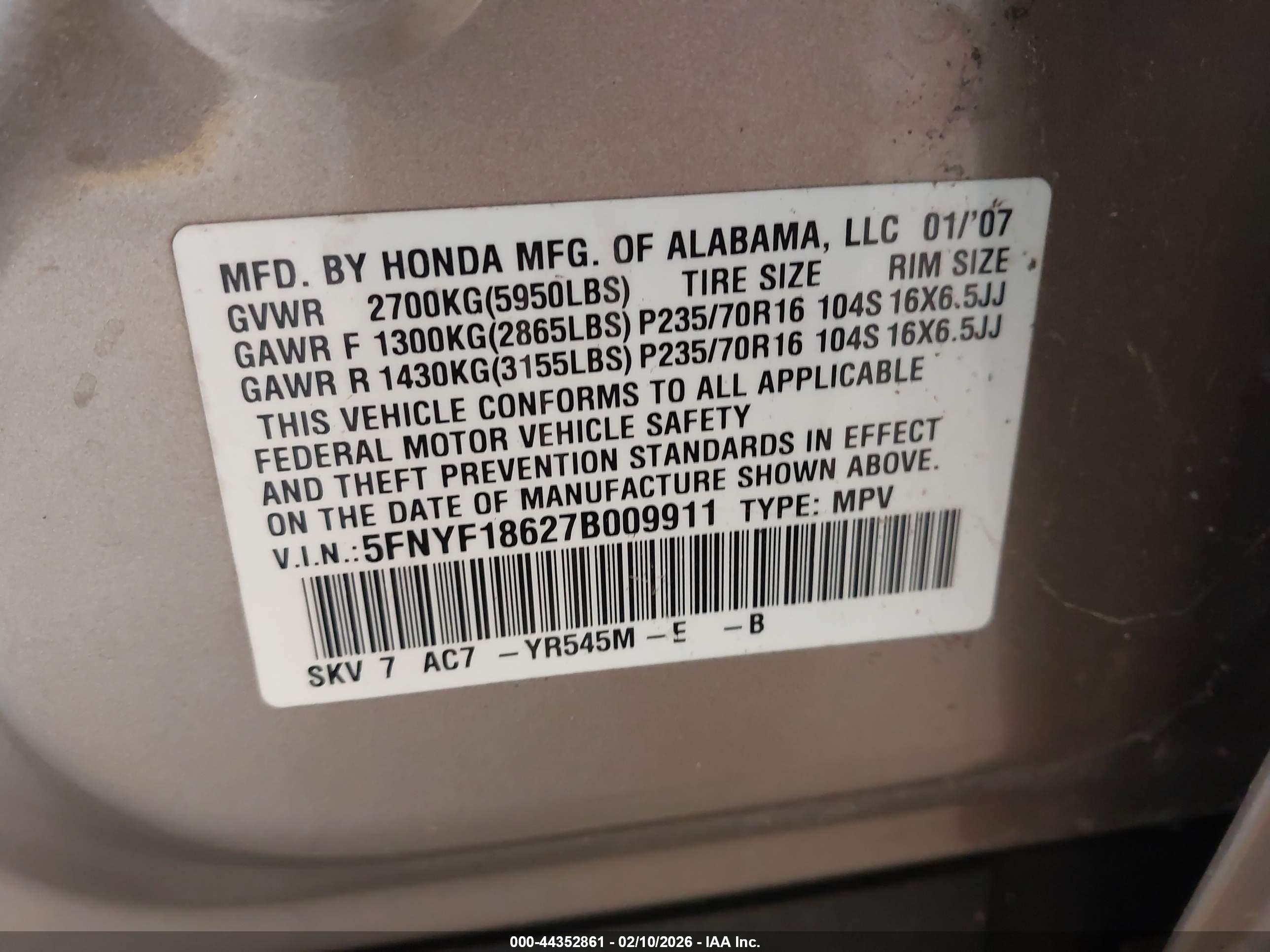 HONDA PILOT image 9