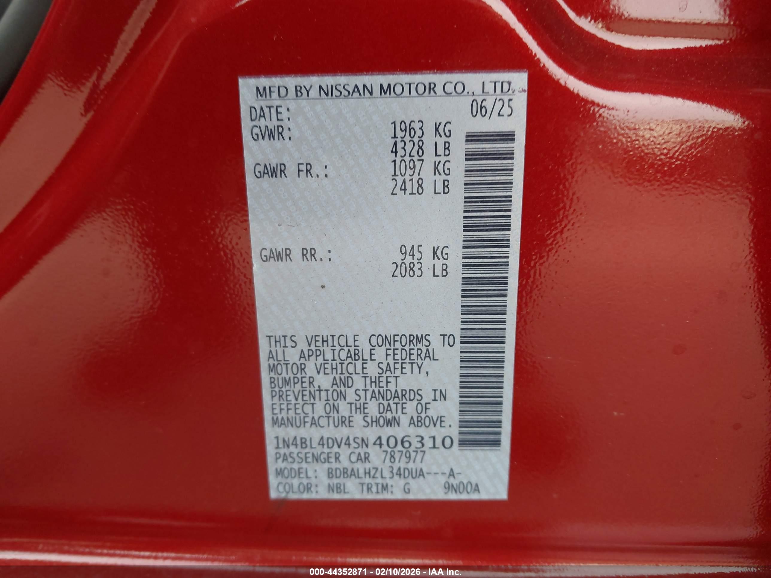 NISSAN ALTIMA image 9