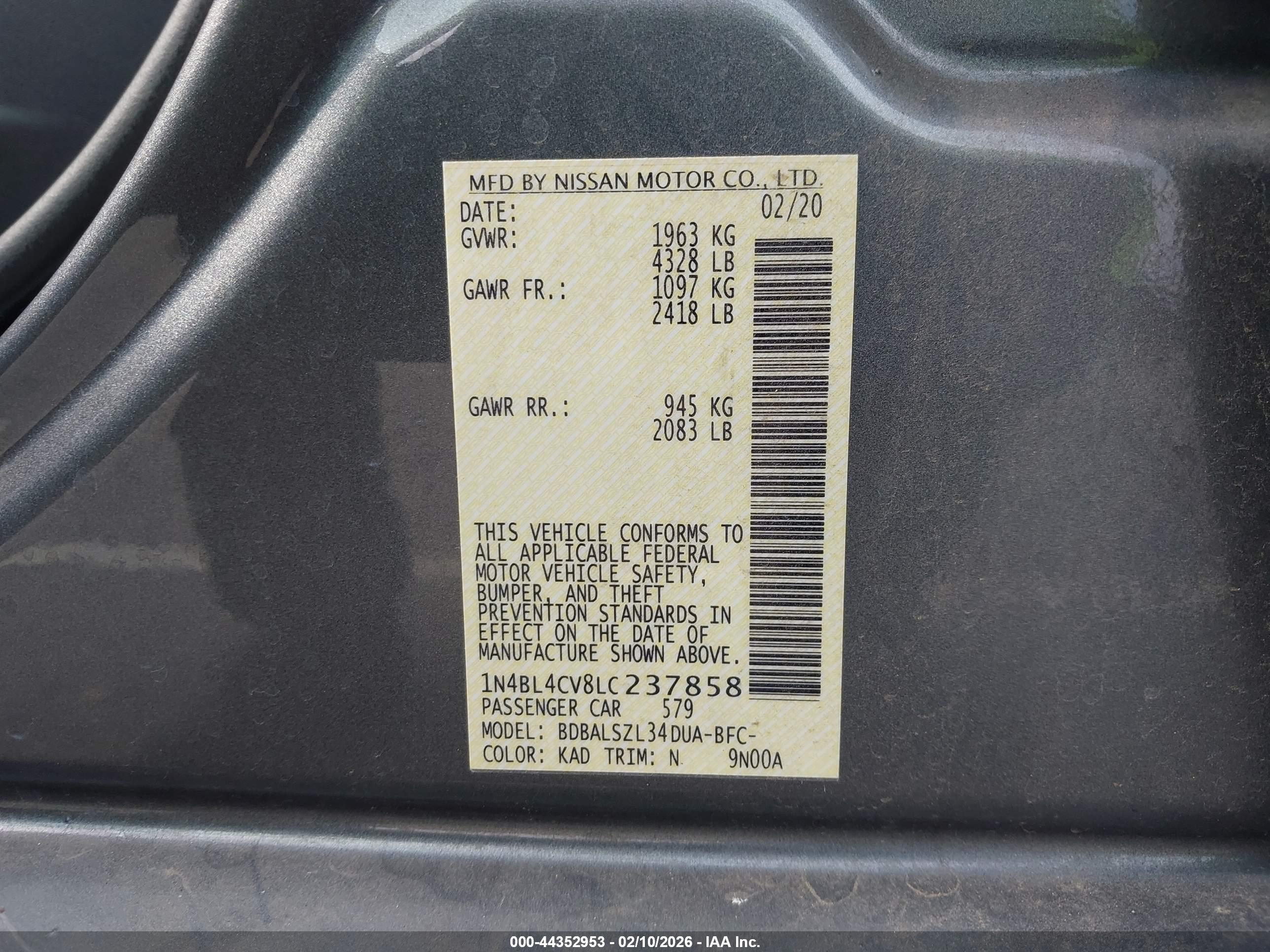 NISSAN ALTIMA image 9