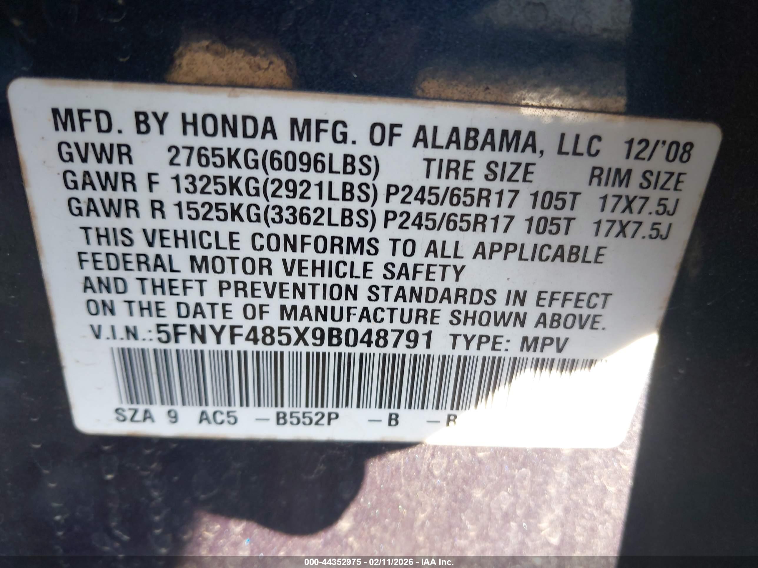 HONDA PILOT image 9
