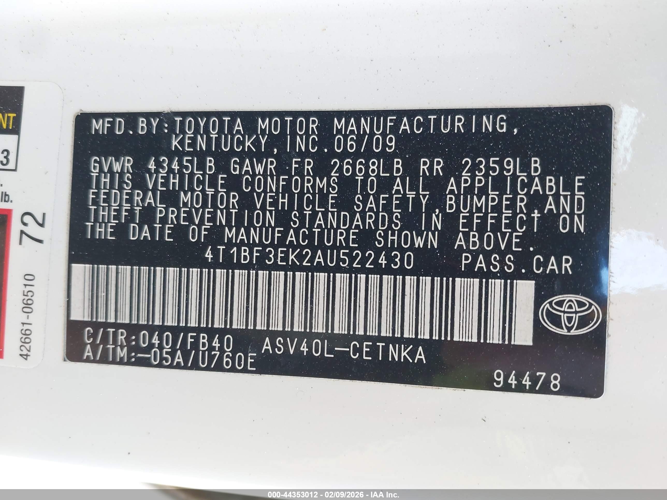 TOYOTA CAMRY image 9