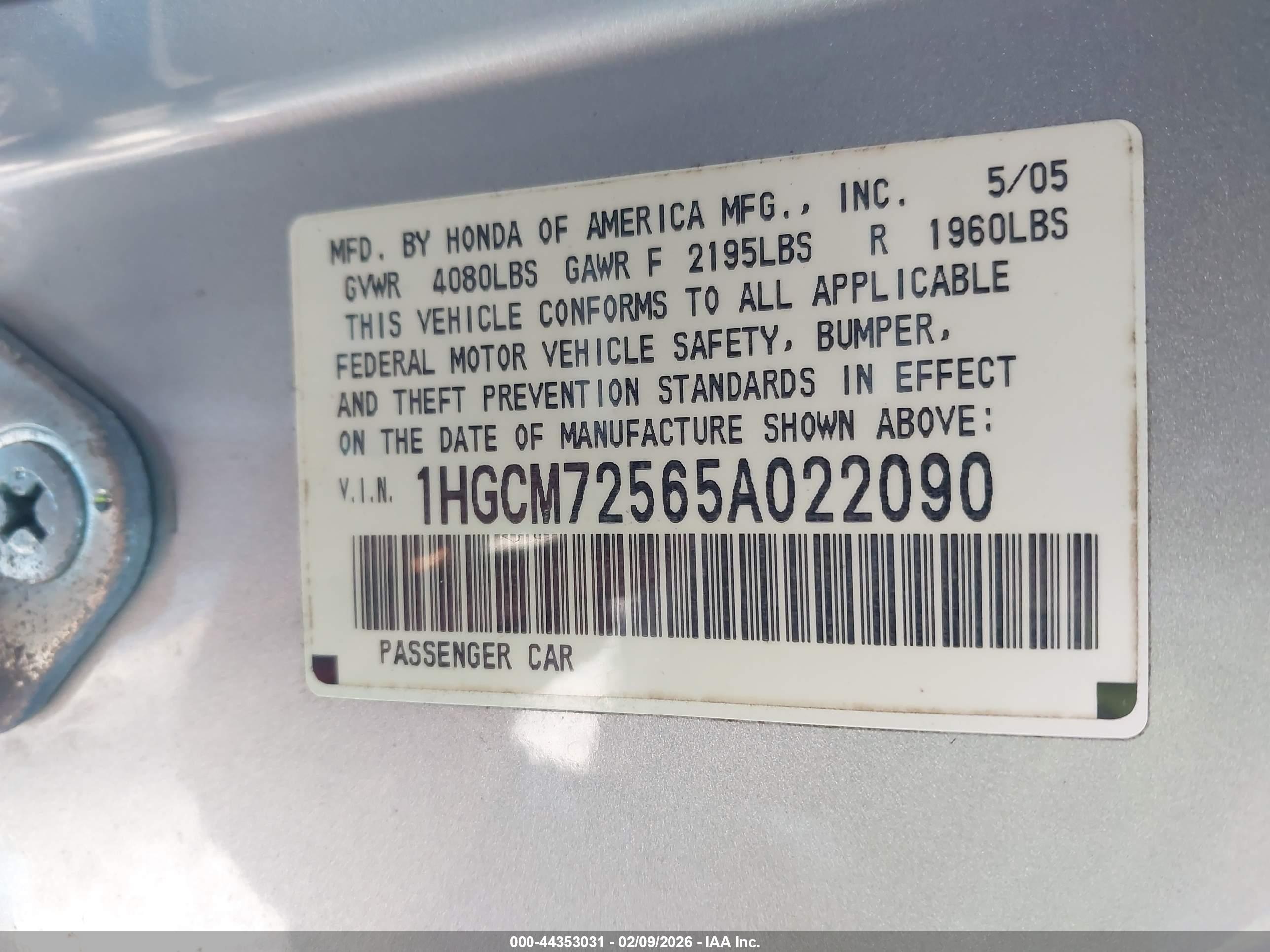 HONDA ACCORD image 9