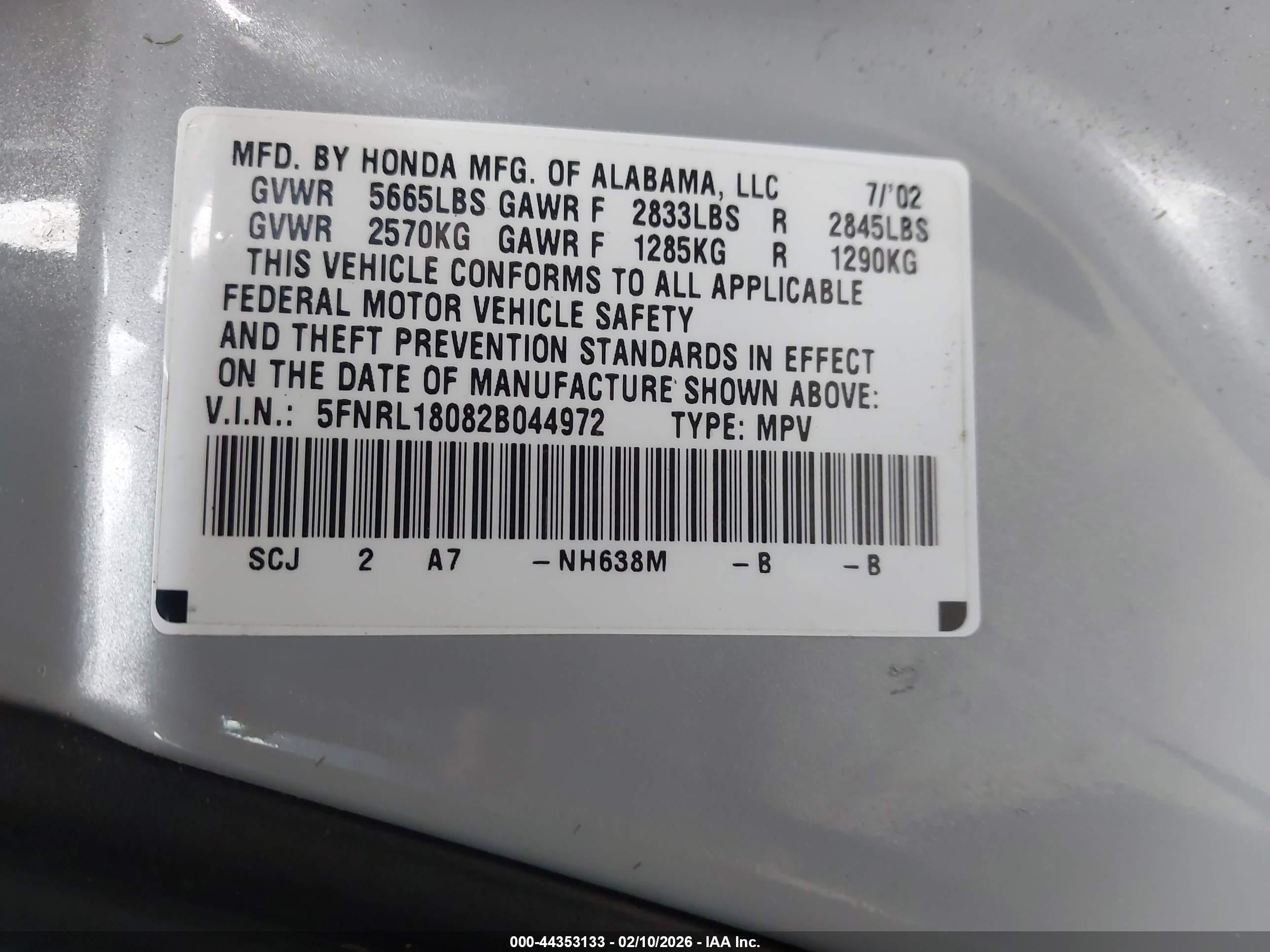 HONDA ODYSSEY image 9