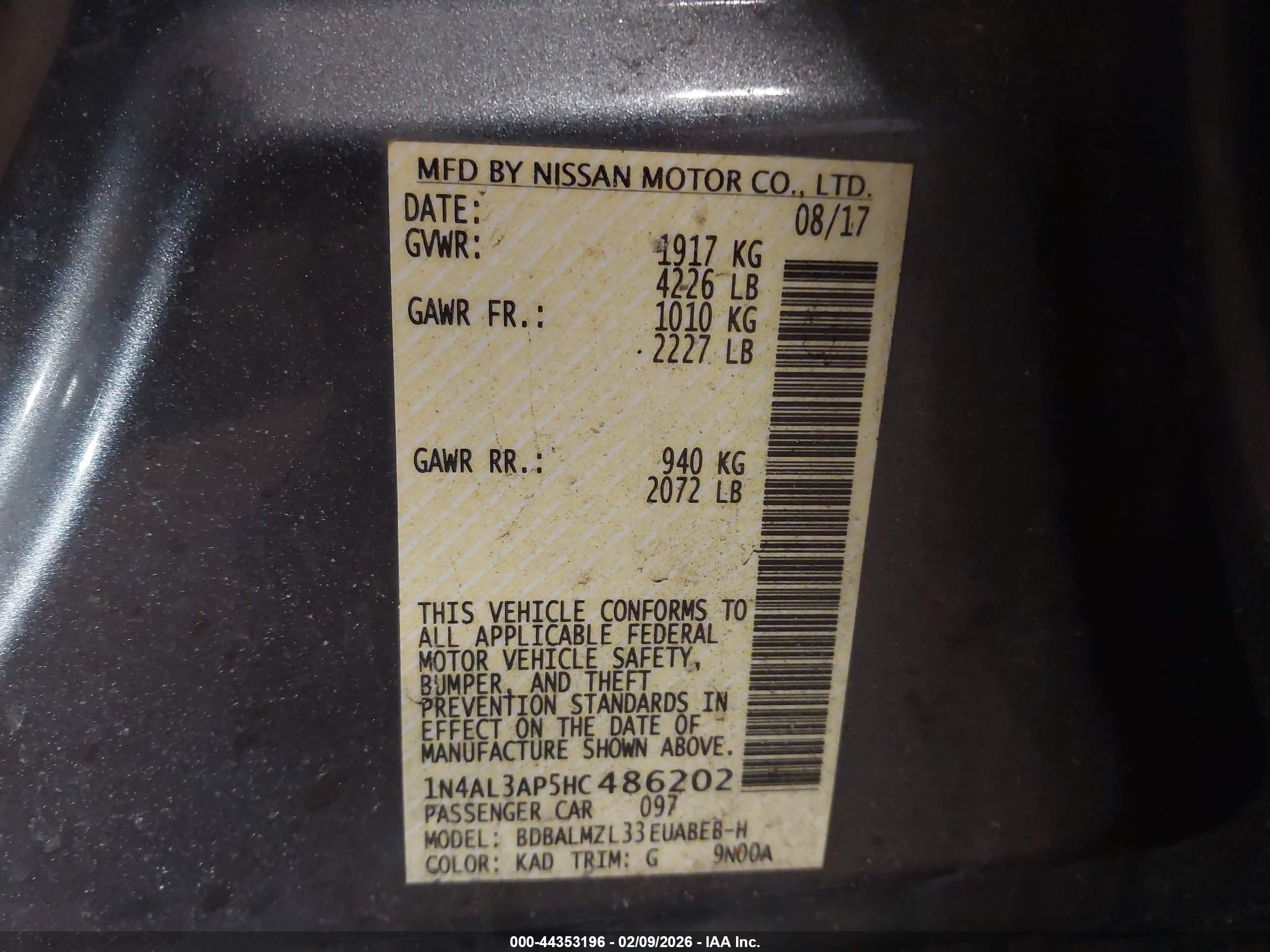 NISSAN ALTIMA image 9
