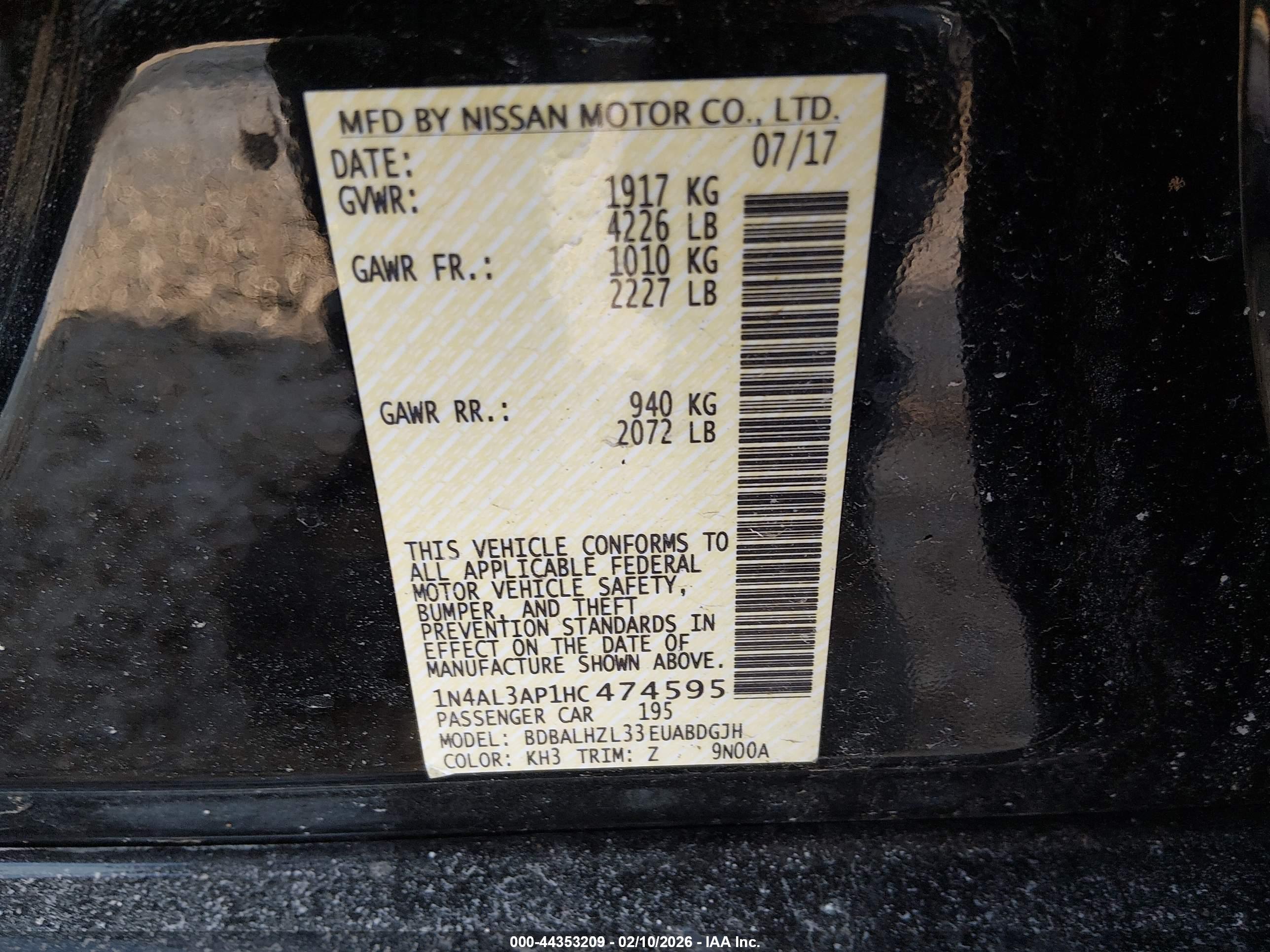 NISSAN ALTIMA image 9