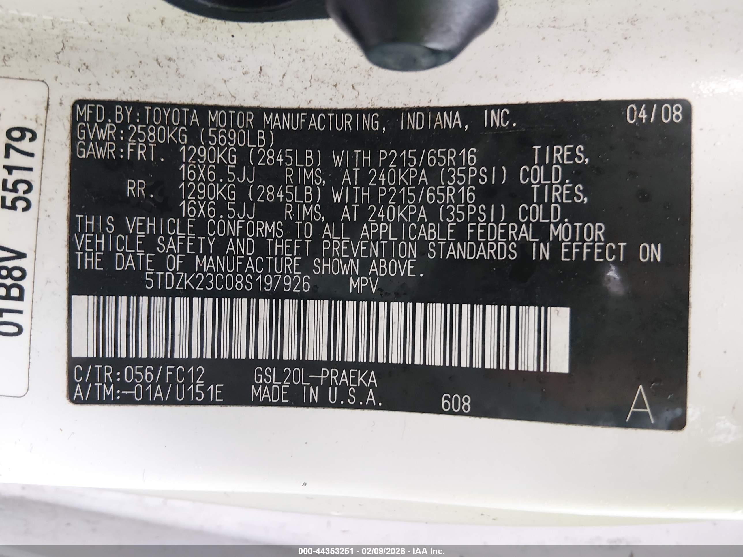 TOYOTA SIENNA image 9