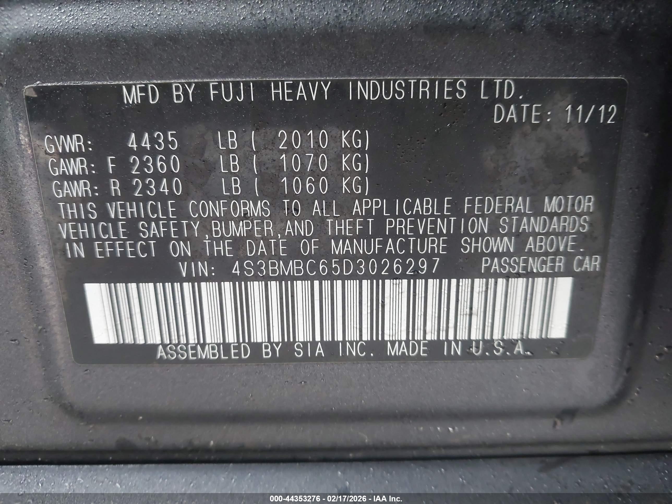SUBARU LEGACY image 9