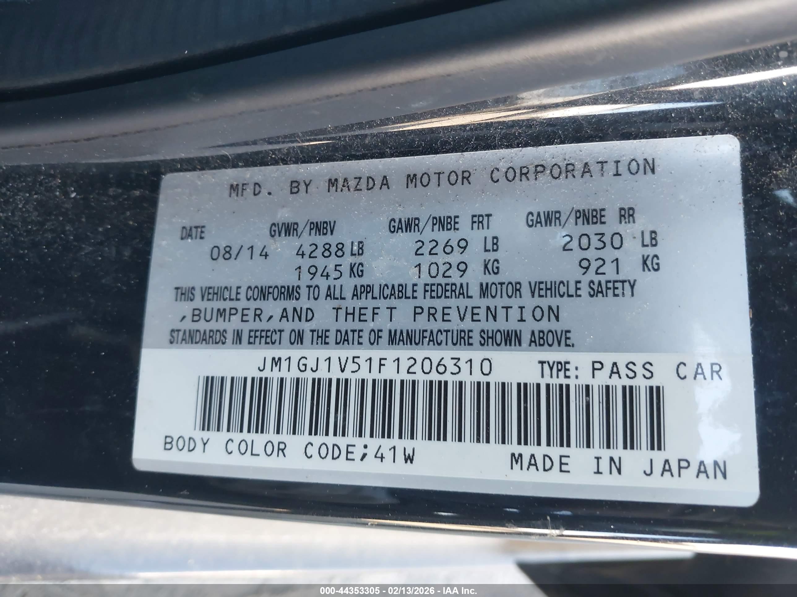 MAZDA MAZDA6 image 9