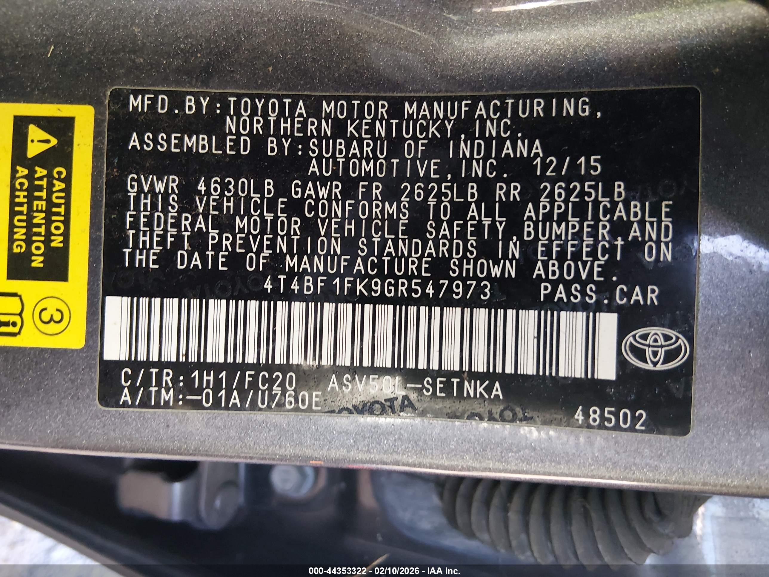 TOYOTA CAMRY image 9