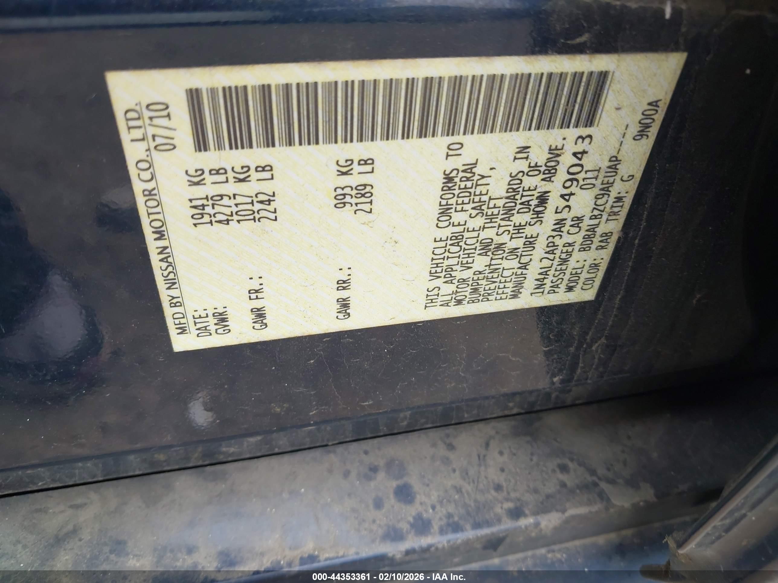 NISSAN ALTIMA image 9