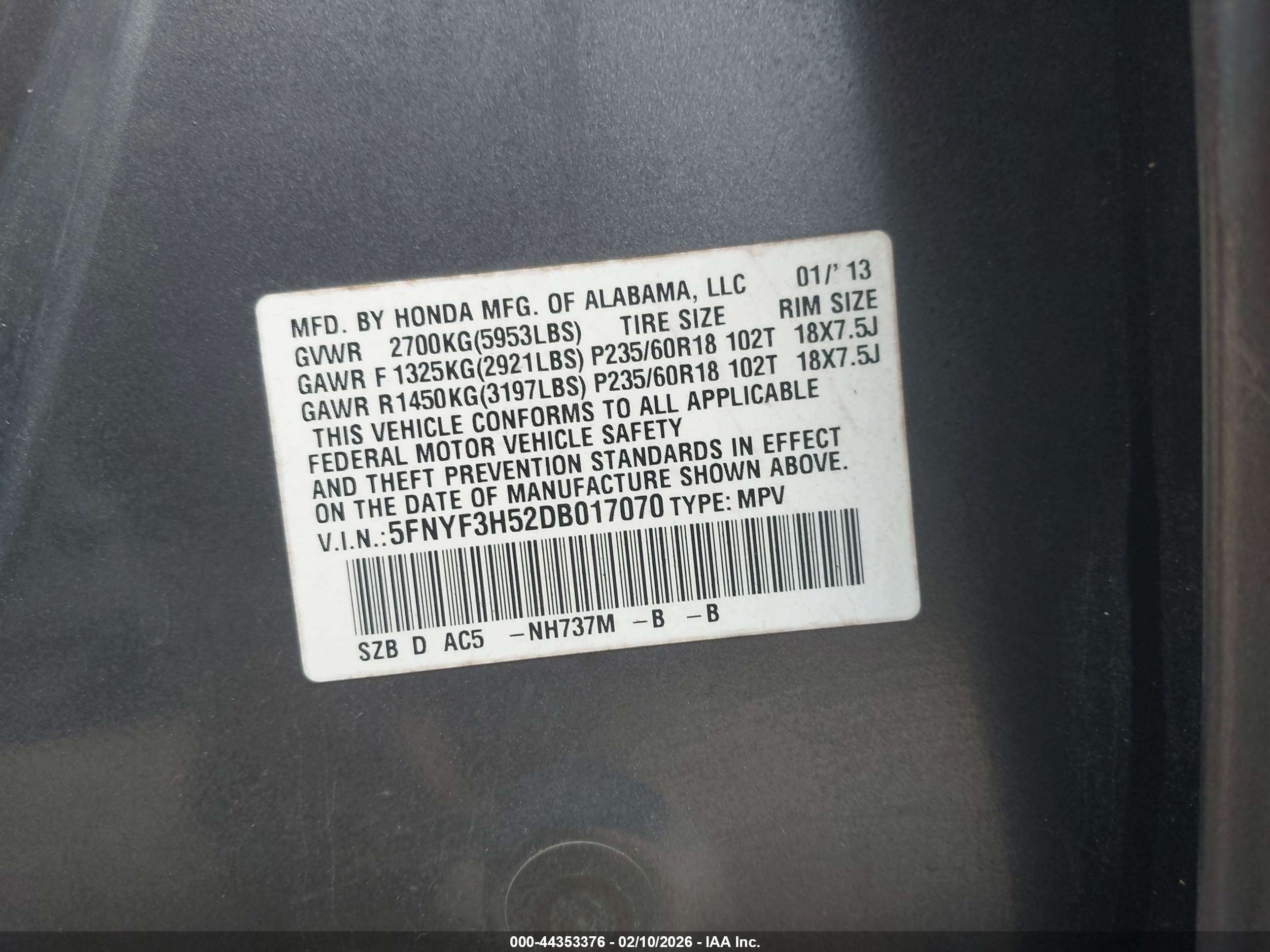 HONDA PILOT image 9