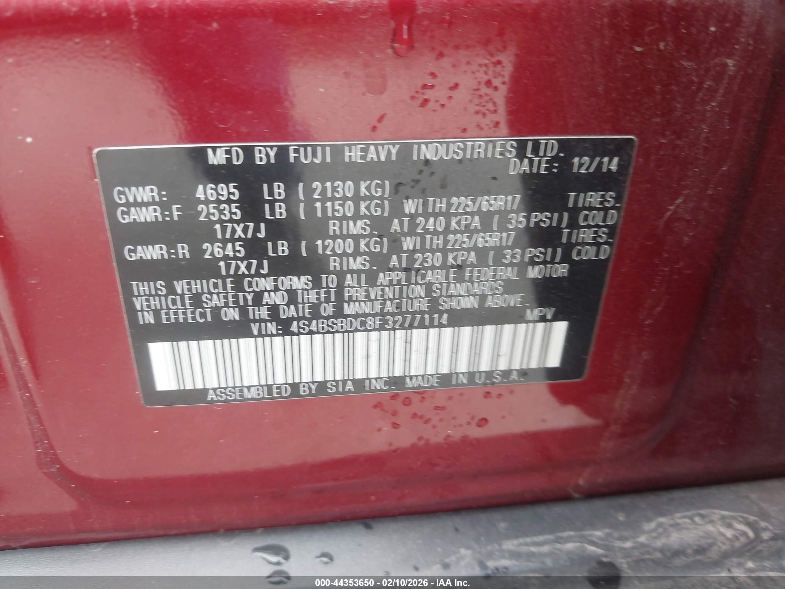 SUBARU OUTBACK image 9