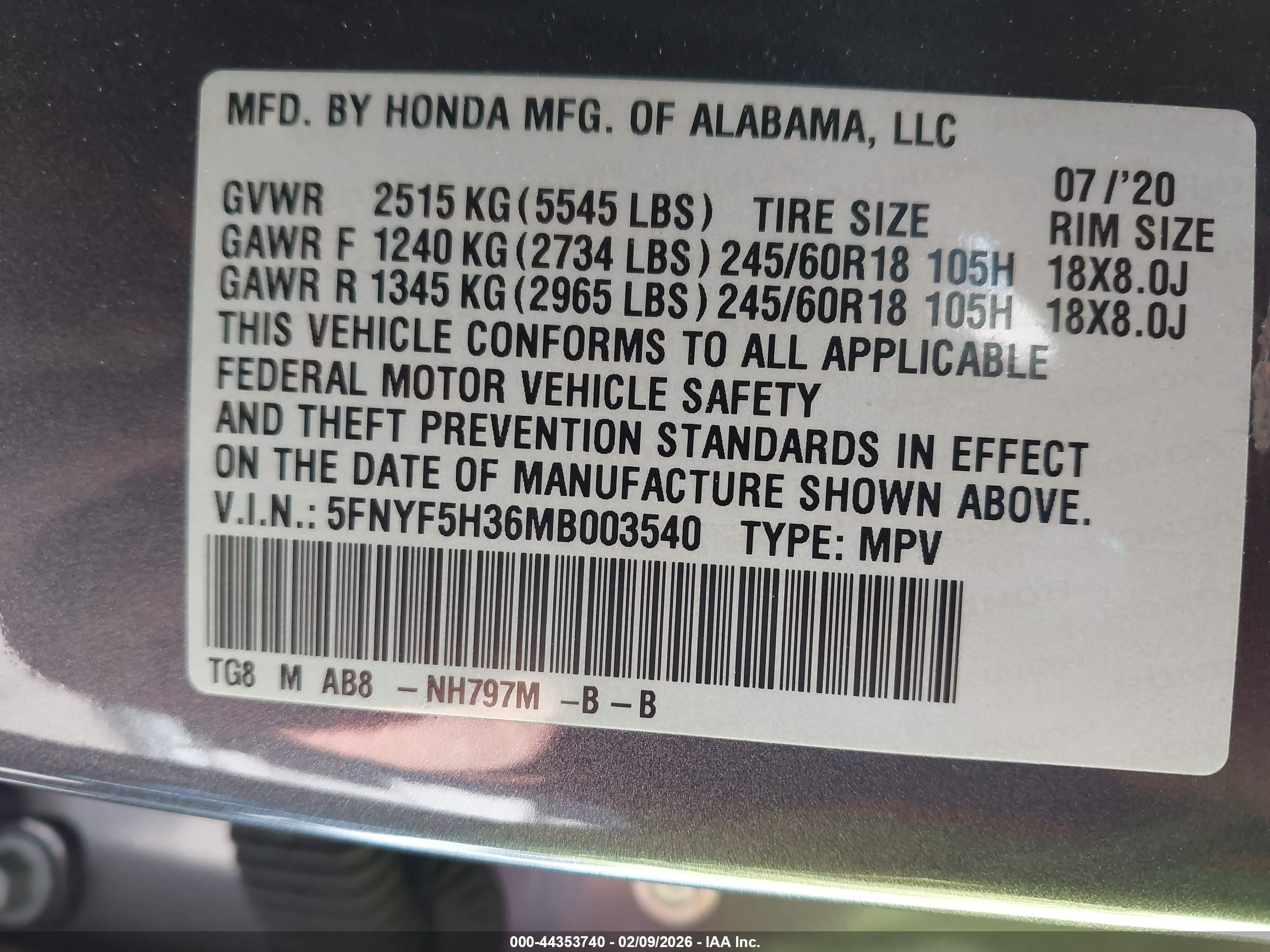 HONDA PILOT image 9