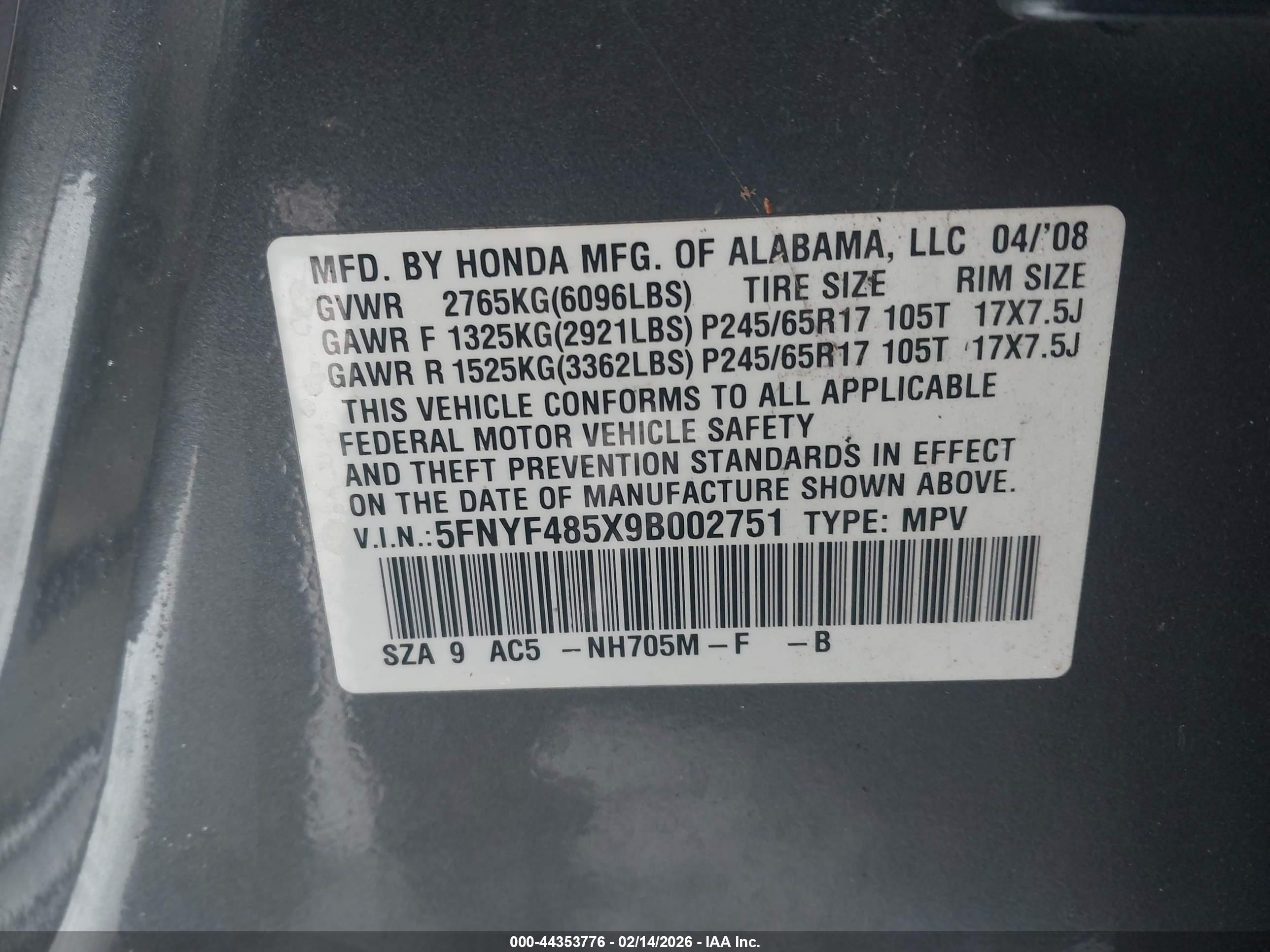 HONDA PILOT image 9