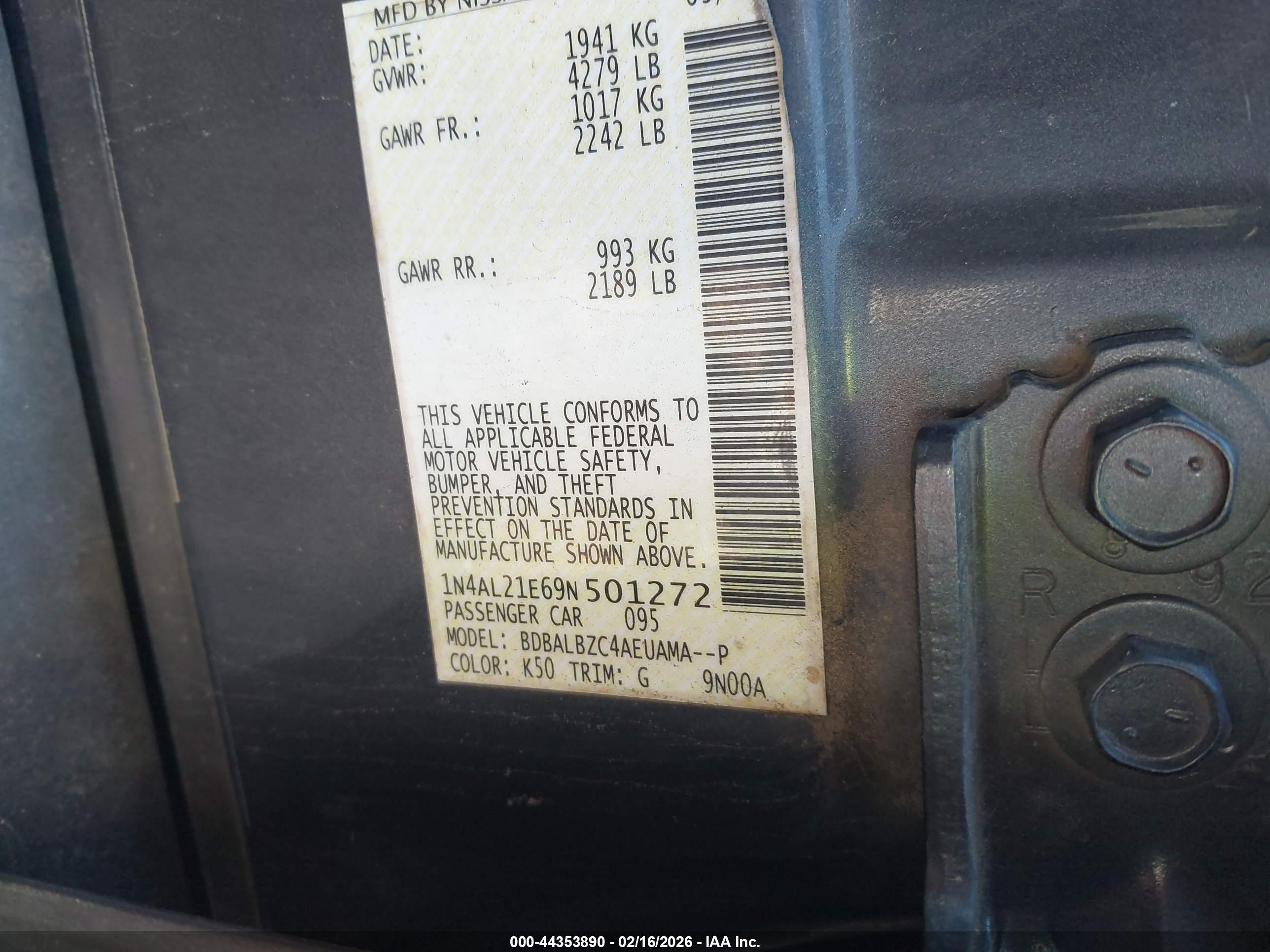 NISSAN ALTIMA image 9