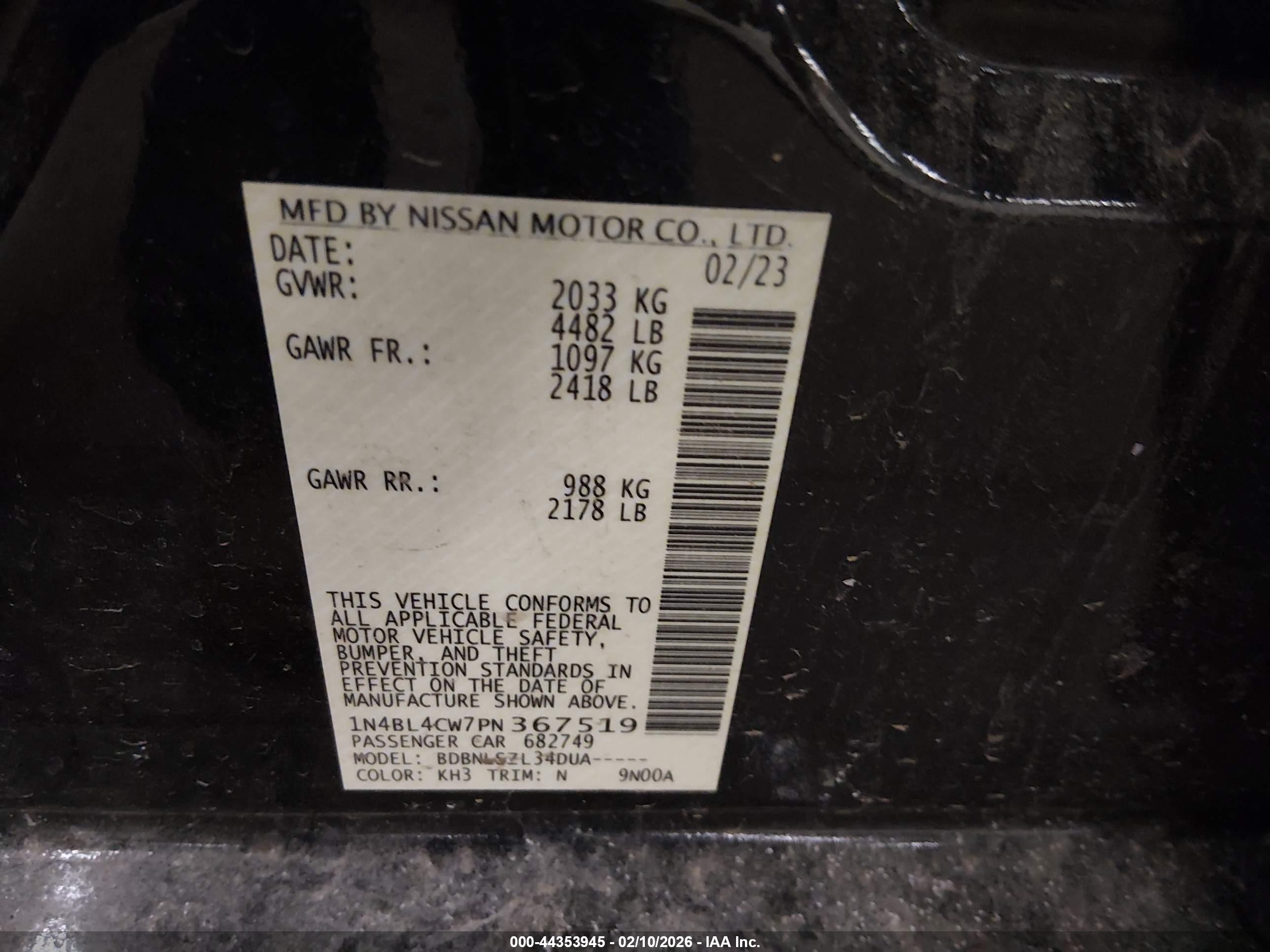 NISSAN ALTIMA image 9