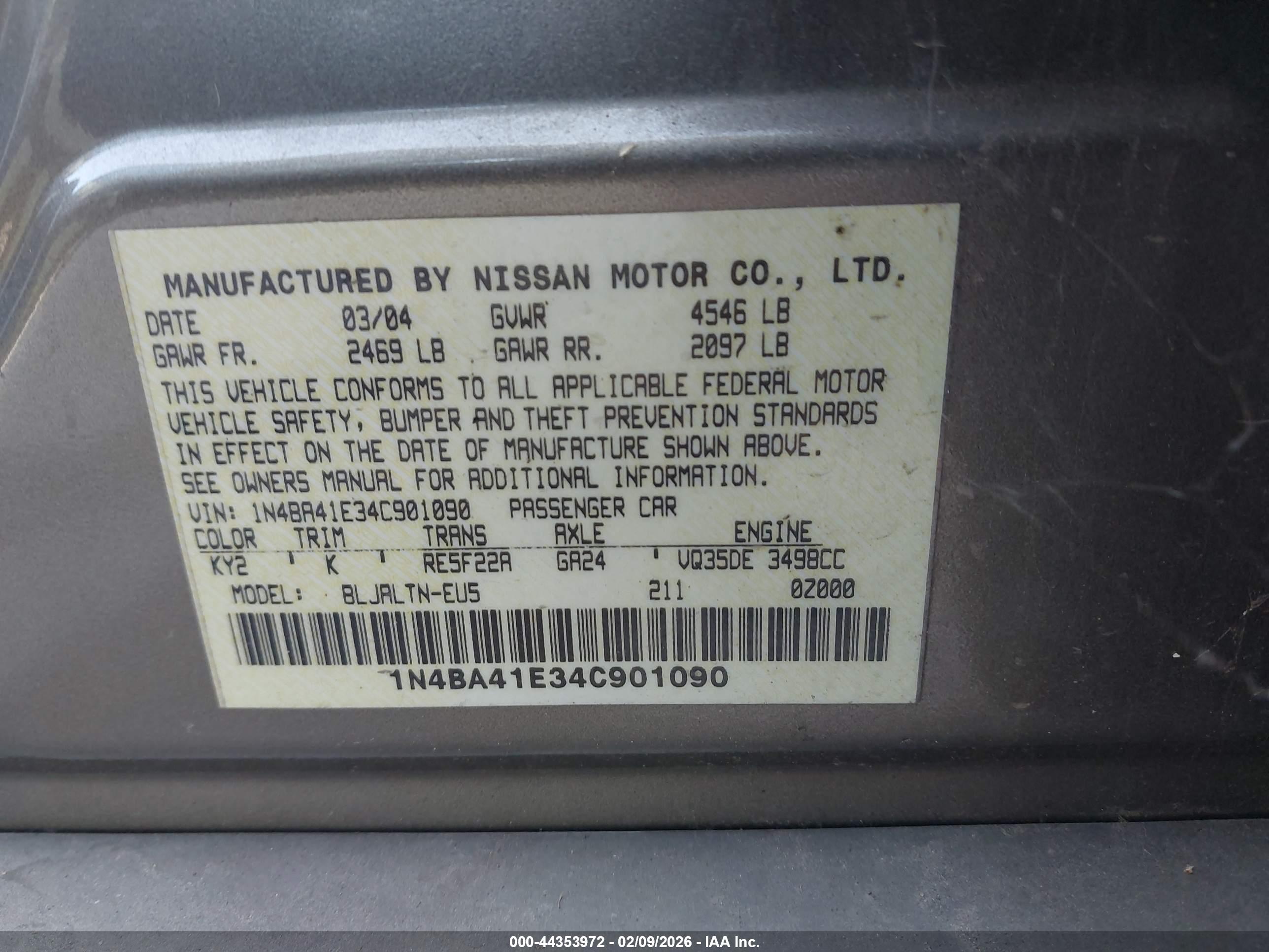 NISSAN MAXIMA image 9