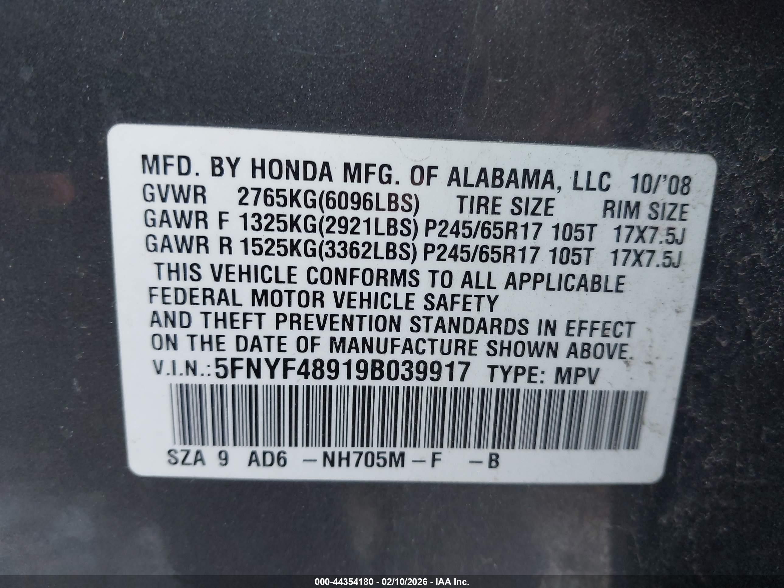 HONDA PILOT image 9