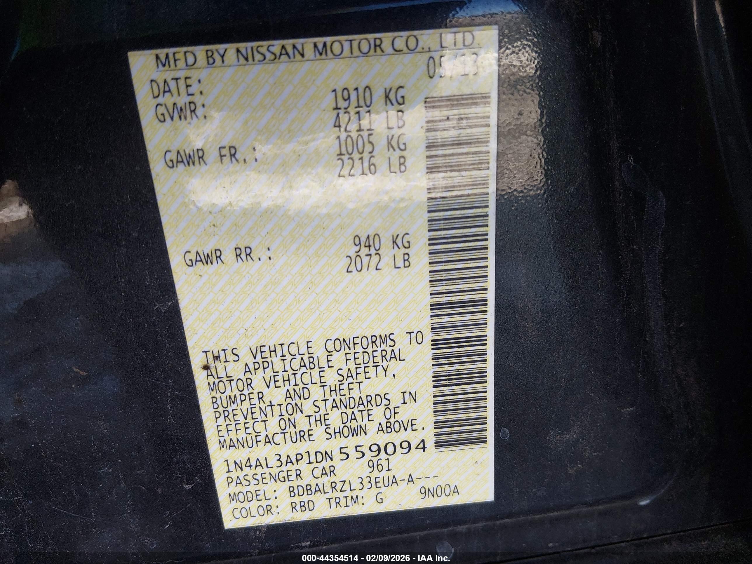 NISSAN ALTIMA image 9